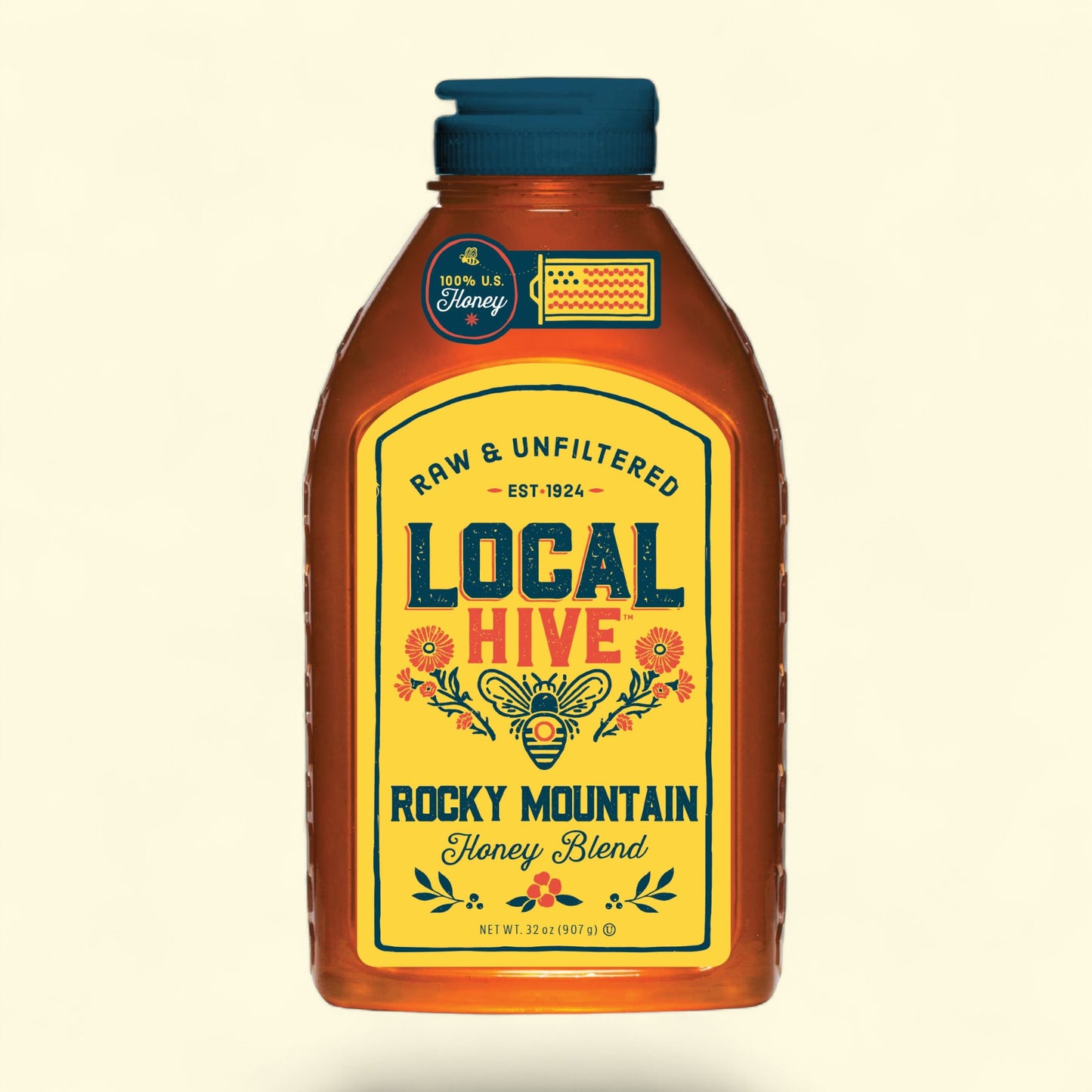 Local Hive, 100% U.S Rocky Mountain Honey Blend, 32oz Bottle