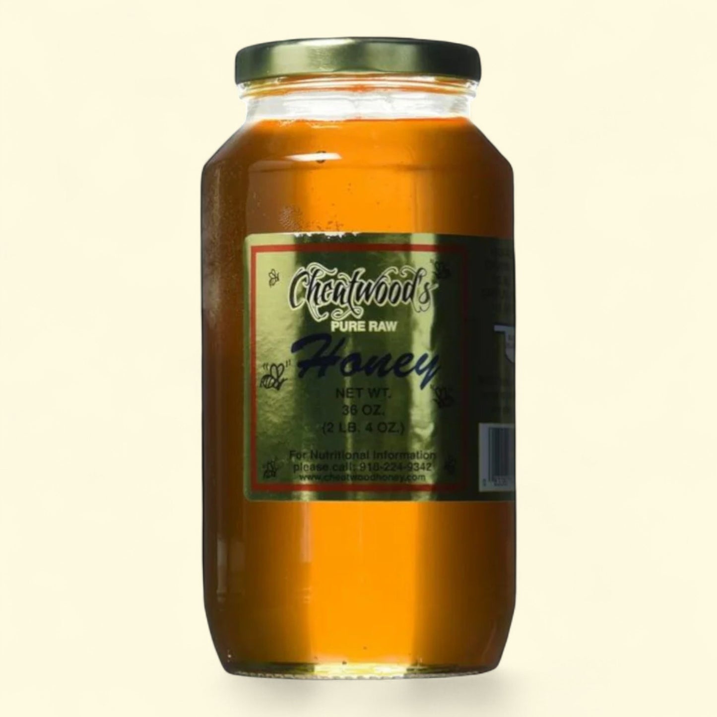 Cheatwood's Pure Raw Honey, 36 oz. Jar