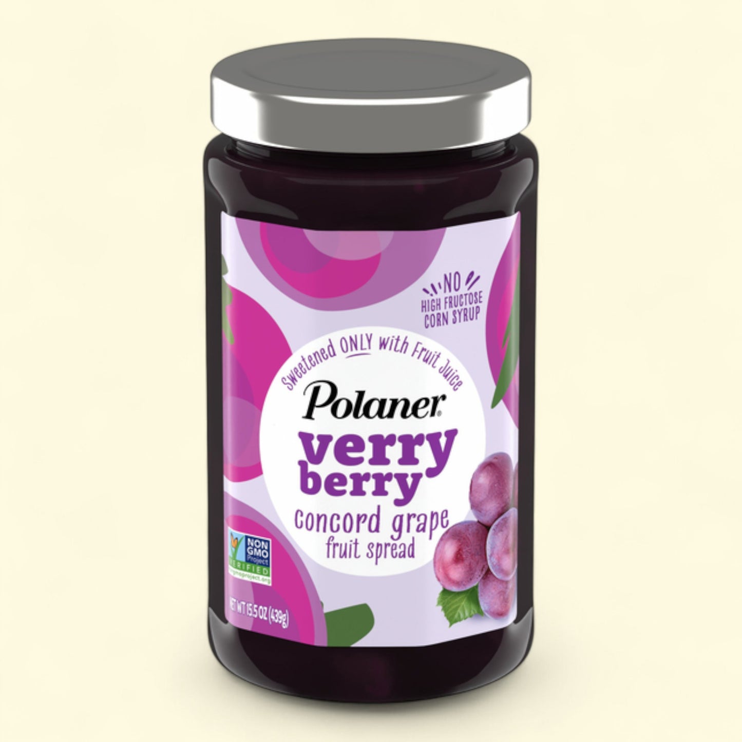 Polaner Verry Berry Concord Grape Fruit Spread, 15.5oz Jar