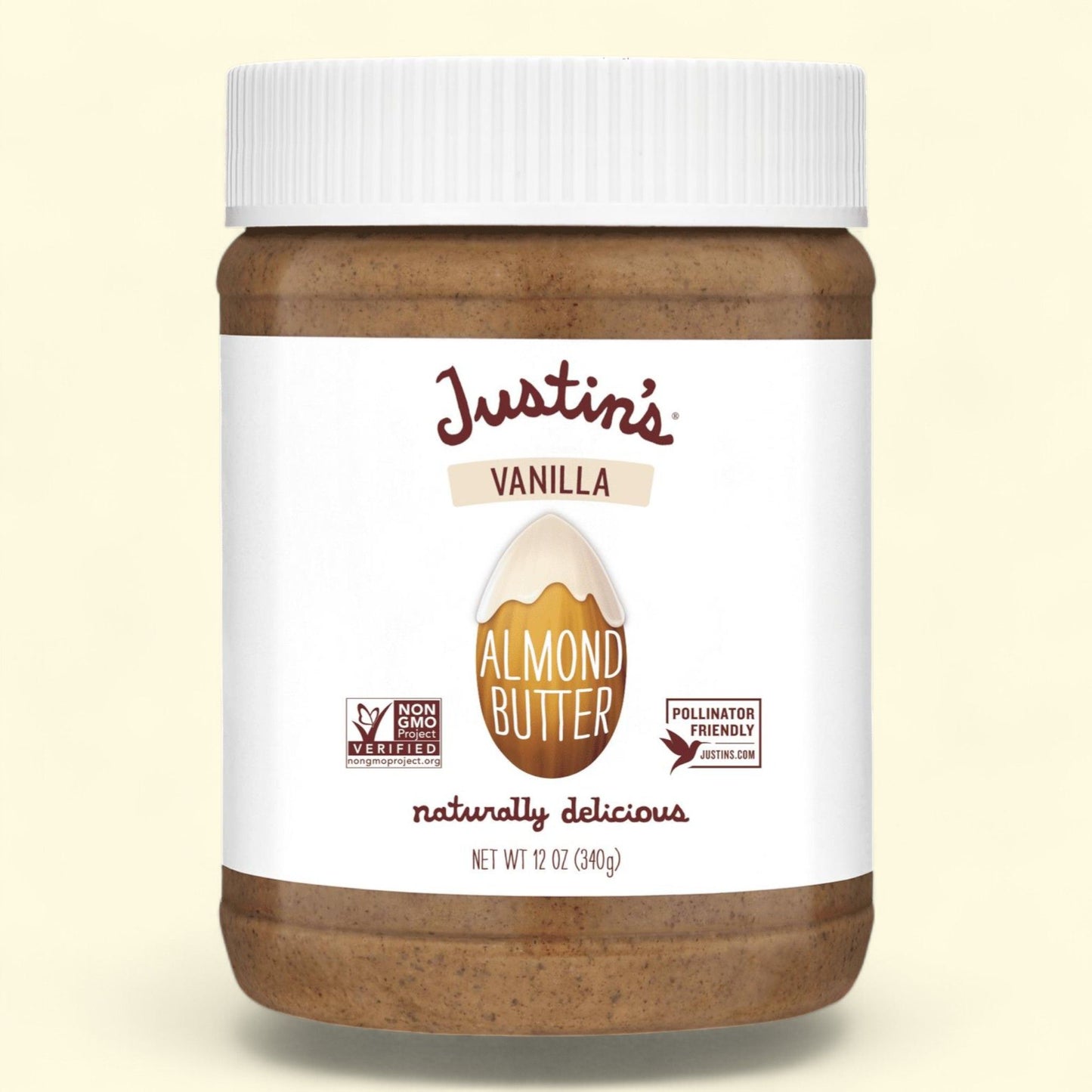 Beurre d'amande à la vanille JUSTIN'S, 340 g