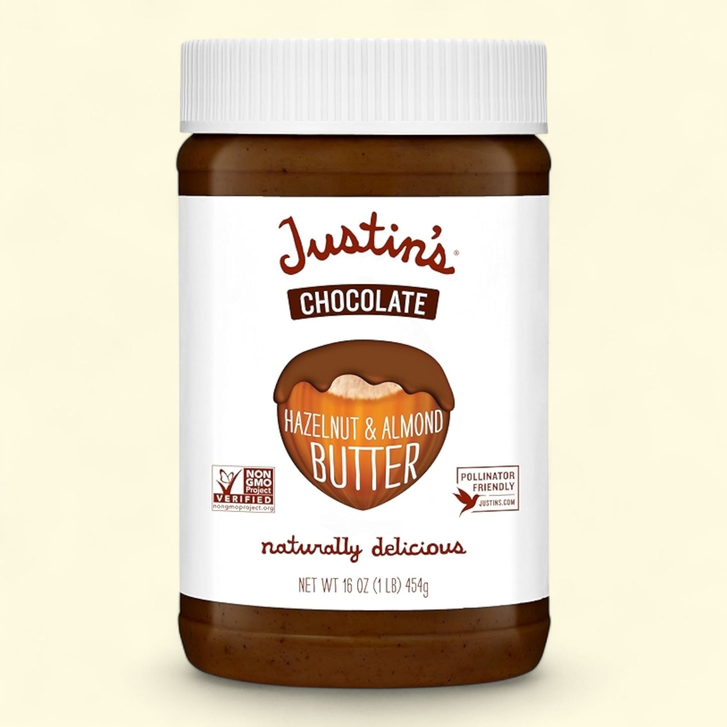 JUSTIN'S Chocolate Hazelnut Almond Butter, 12 oz Jar