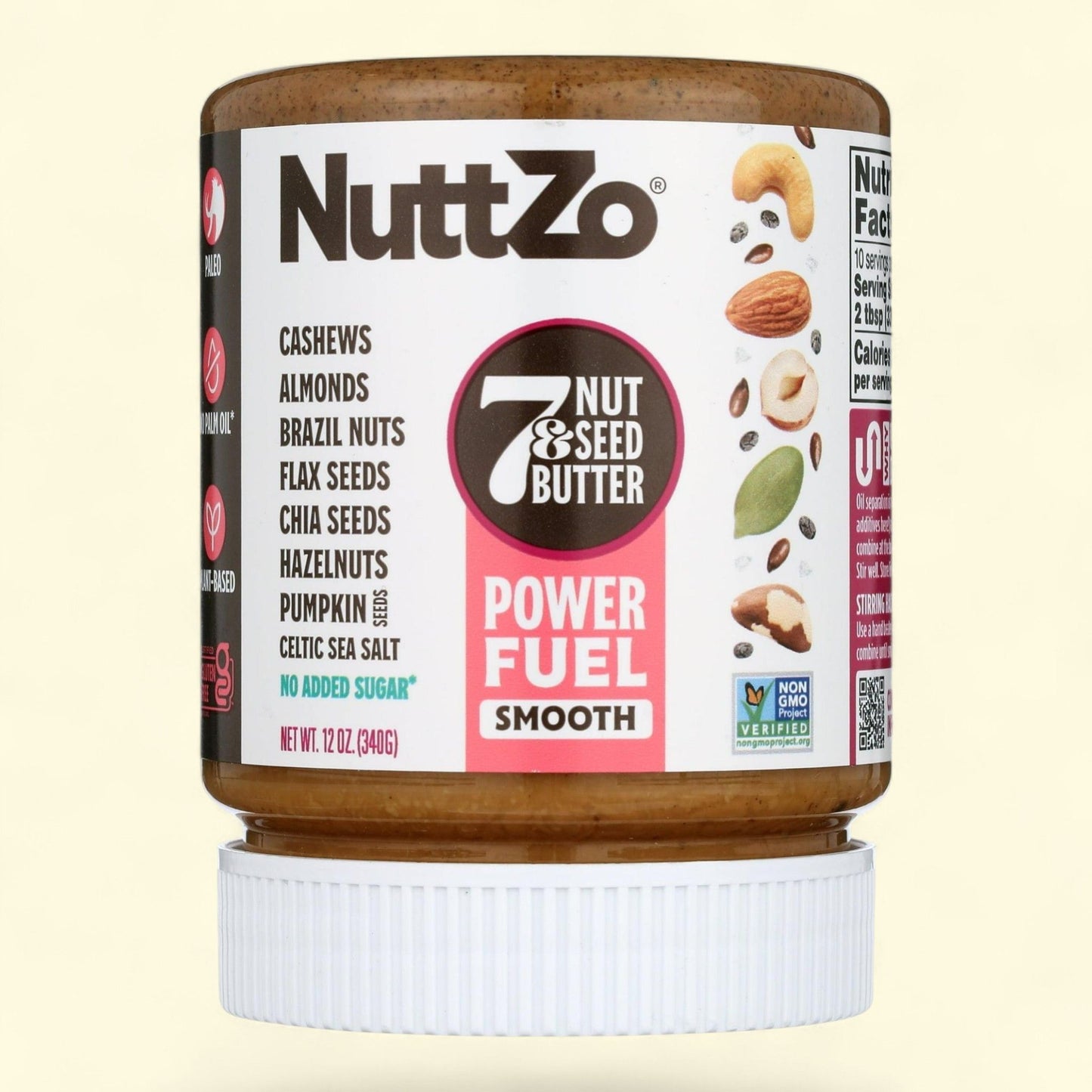 Beurre à tartiner NuttZo Organic Power Fuel Smooth aux 7 fruits à coque et graines, pot de 340 g