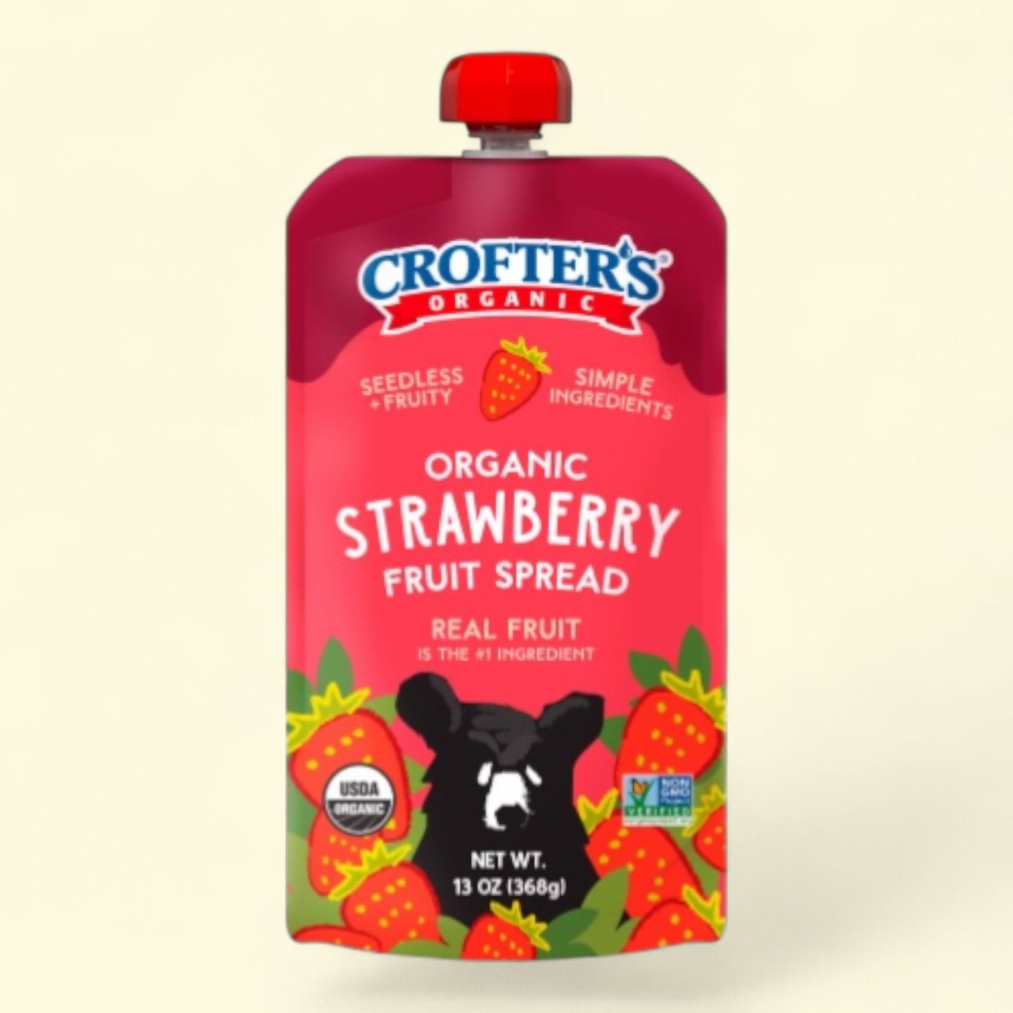 Confiture de fraises bio Crofter's, sachet souple, 370 g