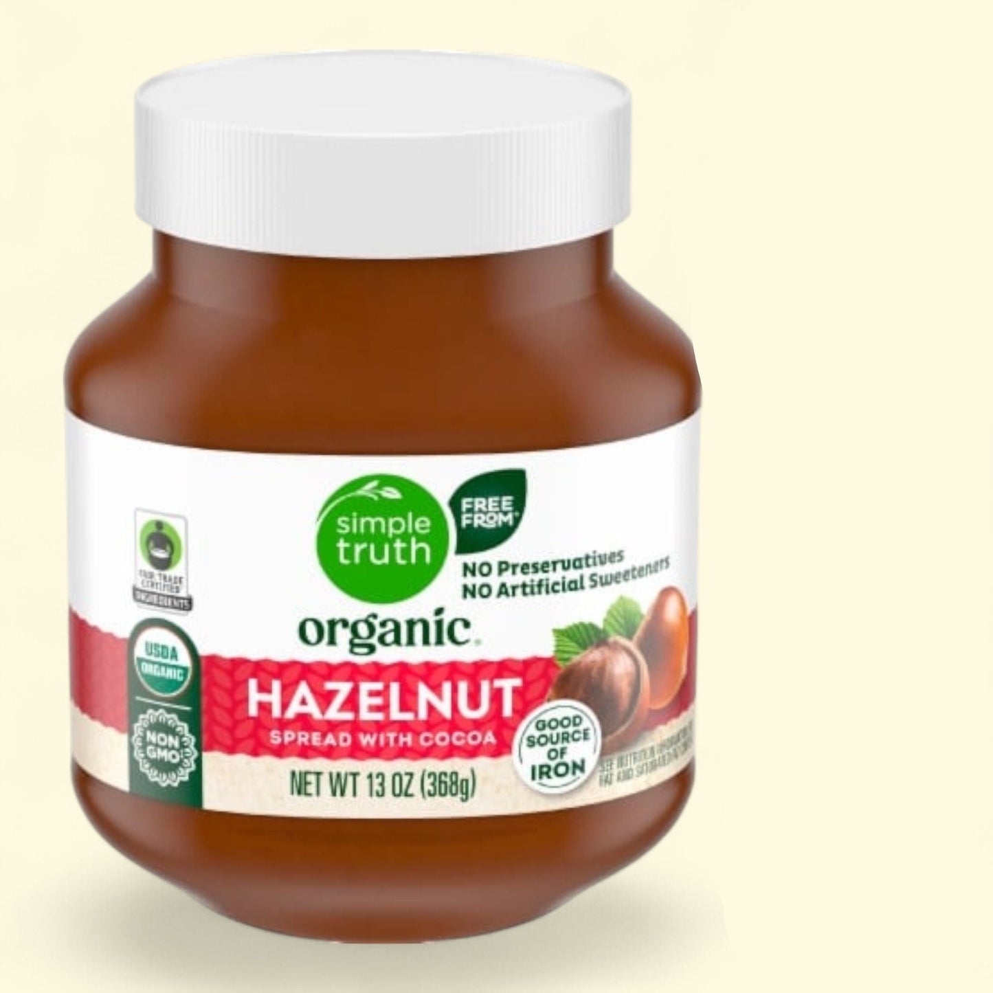 Pâte à tartiner aux noisettes bio et au cacao Simple Truth, 370 g