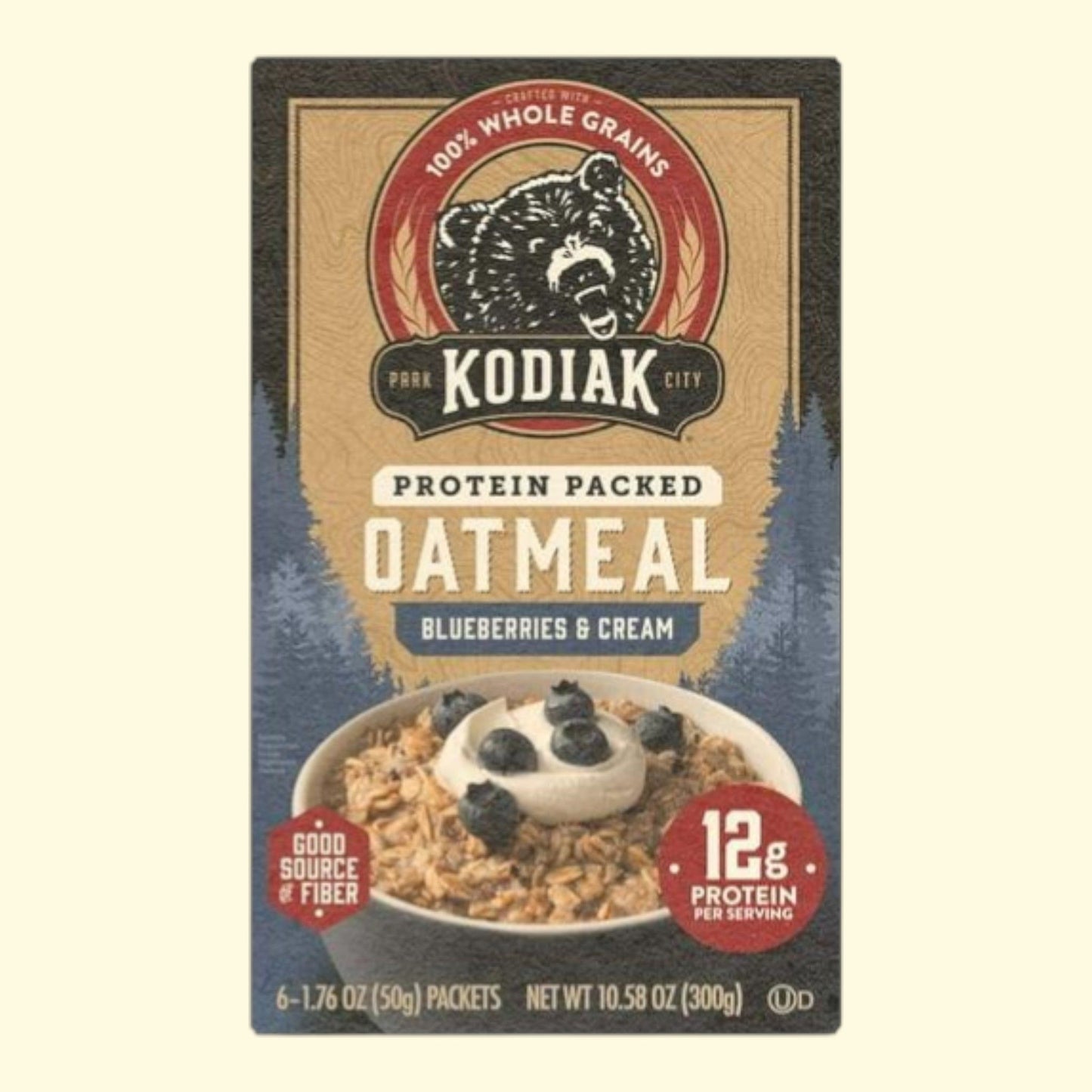 Kodiak Protein-Packed Blueberries and Cream Instant Oatmeal Packets, 1.76 oz (6 Count)