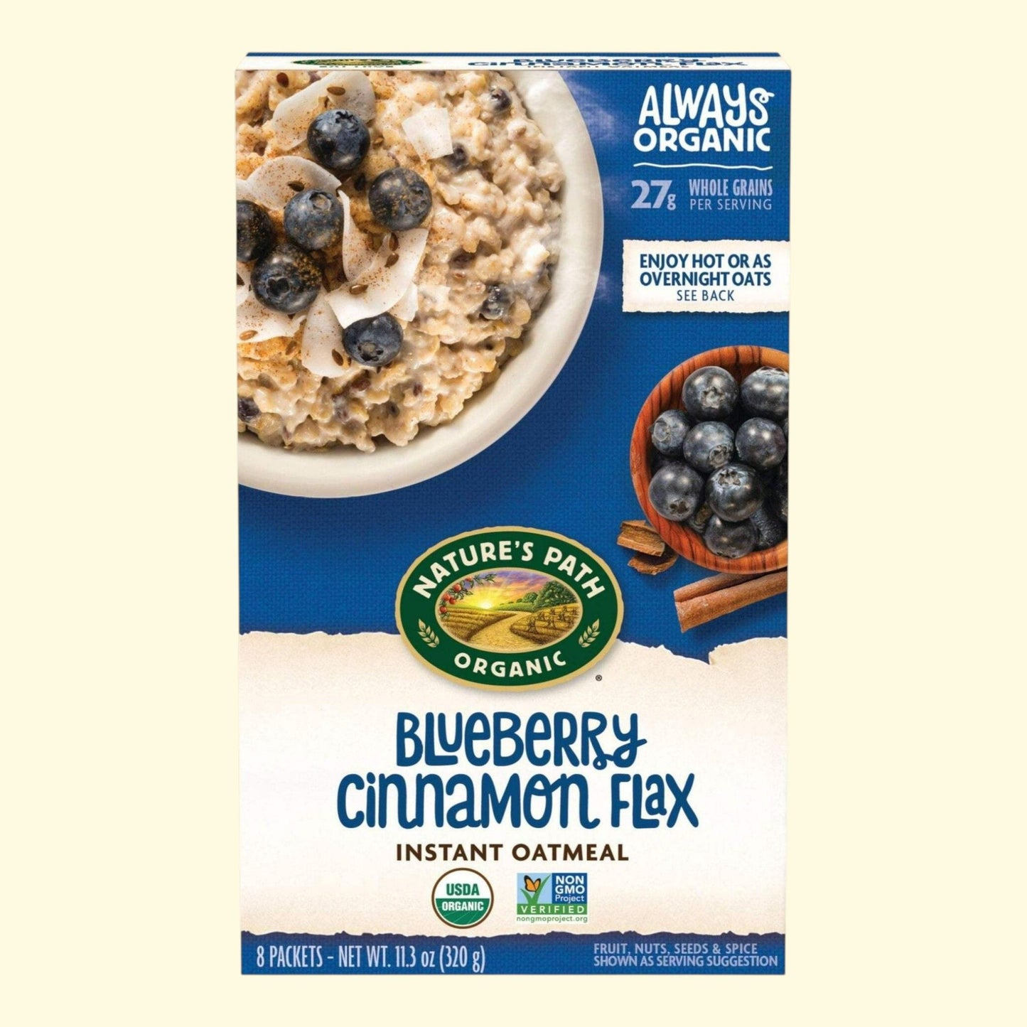 Nature's Path Organic Blueberry Cinnamon Flax Instant Oatmeal, 11 oz — authentic US product shipped worldwide by Treatspree