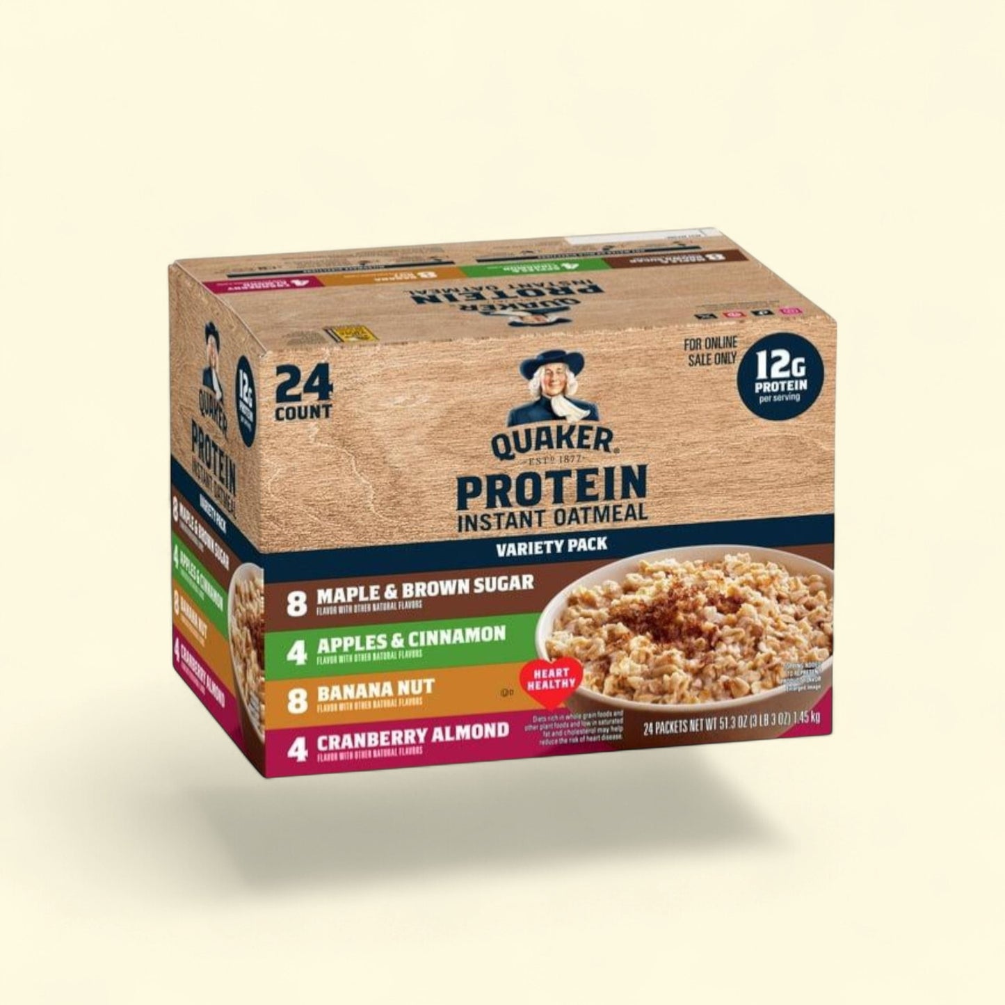 Quaker Instant Oatmeal Variety Pack, 51.3 oz, 24 Count — authentic US product shipped worldwide by Treatspree