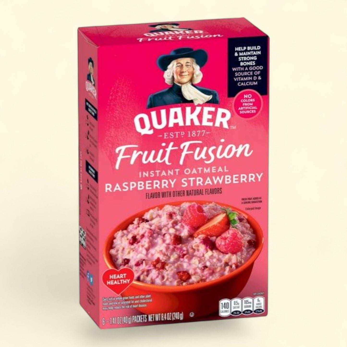 Flocons d'avoine instantanés Quaker, mélange de fruits framboise-fraise, 236 g, paquet de 6 sachets