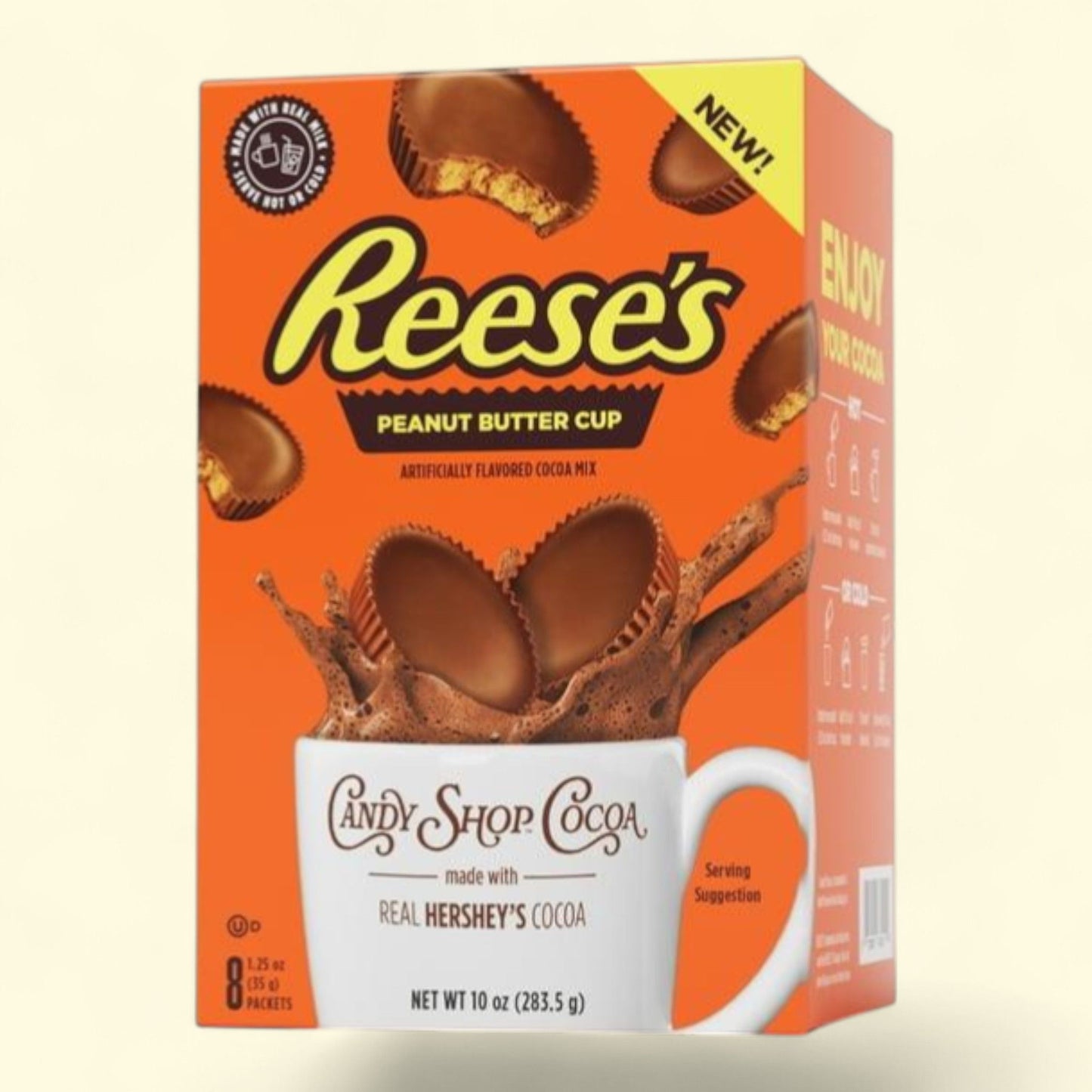 Candy Shop Cocoa REESE'S Peanut Butter Cup Powder Hot Chocolate, 1.25 oz Packet (8 Count)
