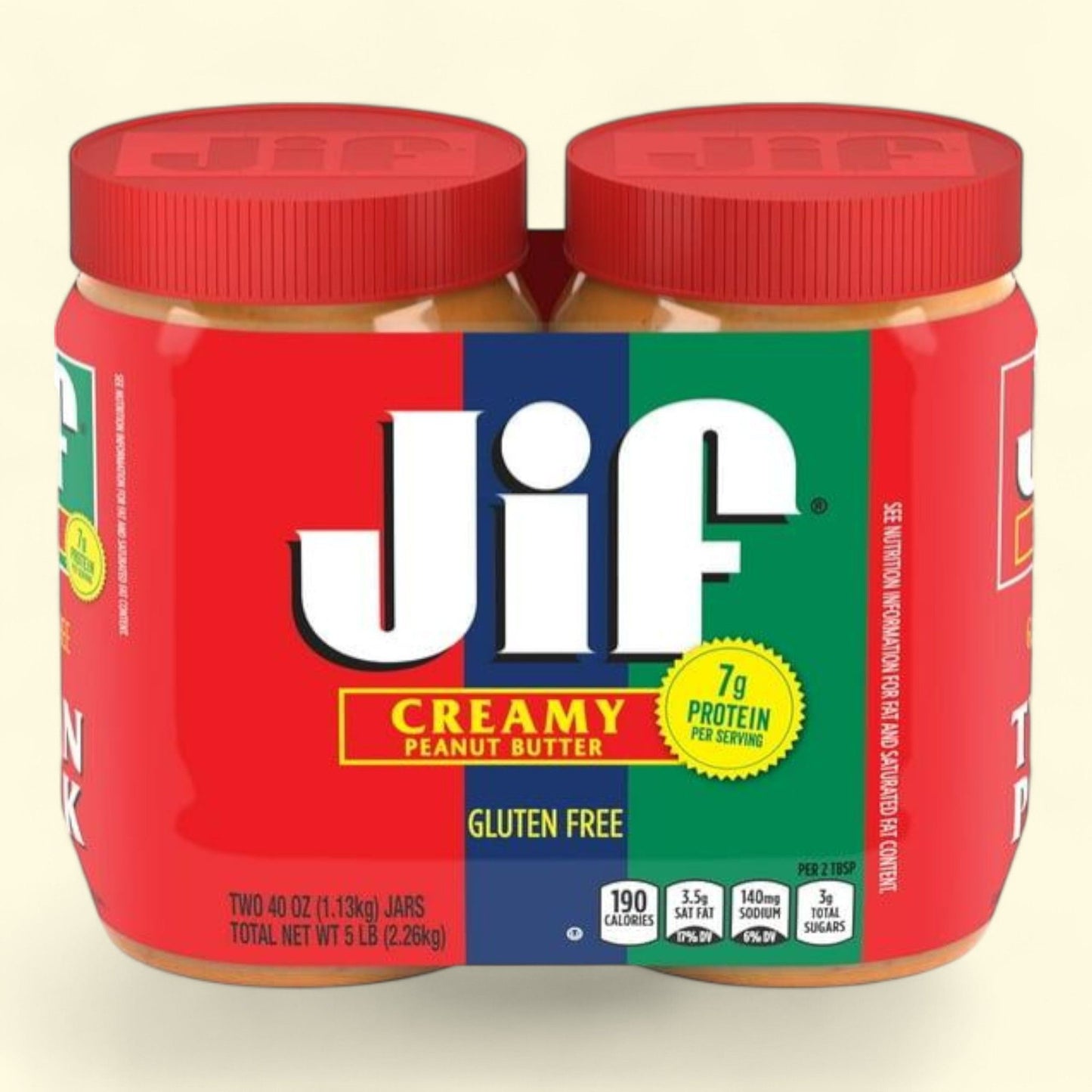 Jif Creamy Peanut Butter, 80-Ounce Twin-Pack