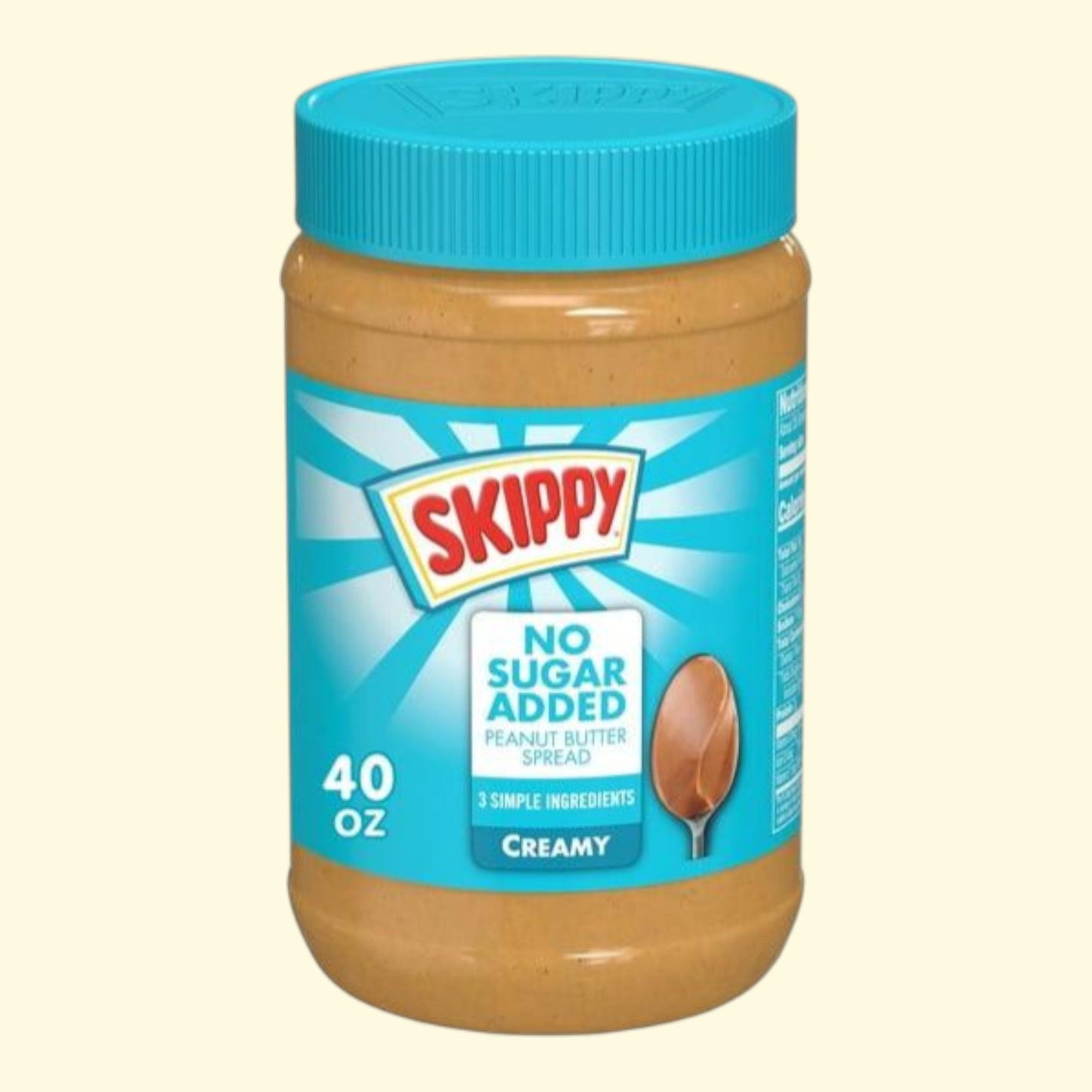 SKIPPY No Sugar Added Creamy Peanut Butter Spread, 40 oz Jar