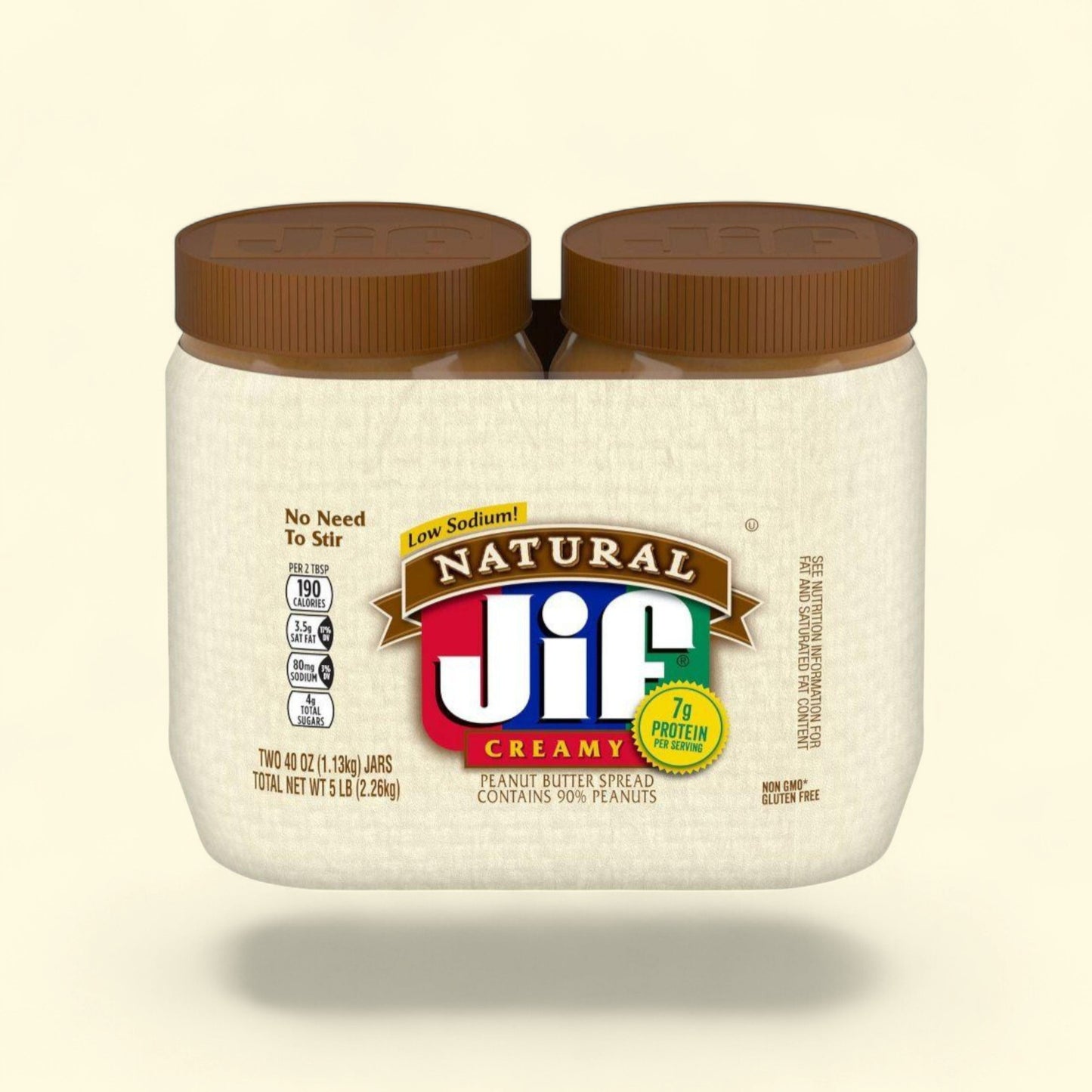 Jif Natural Creamy Peanut Butter Spread, 80oz Twin Pack — authentic US product shipped worldwide by Treatspree