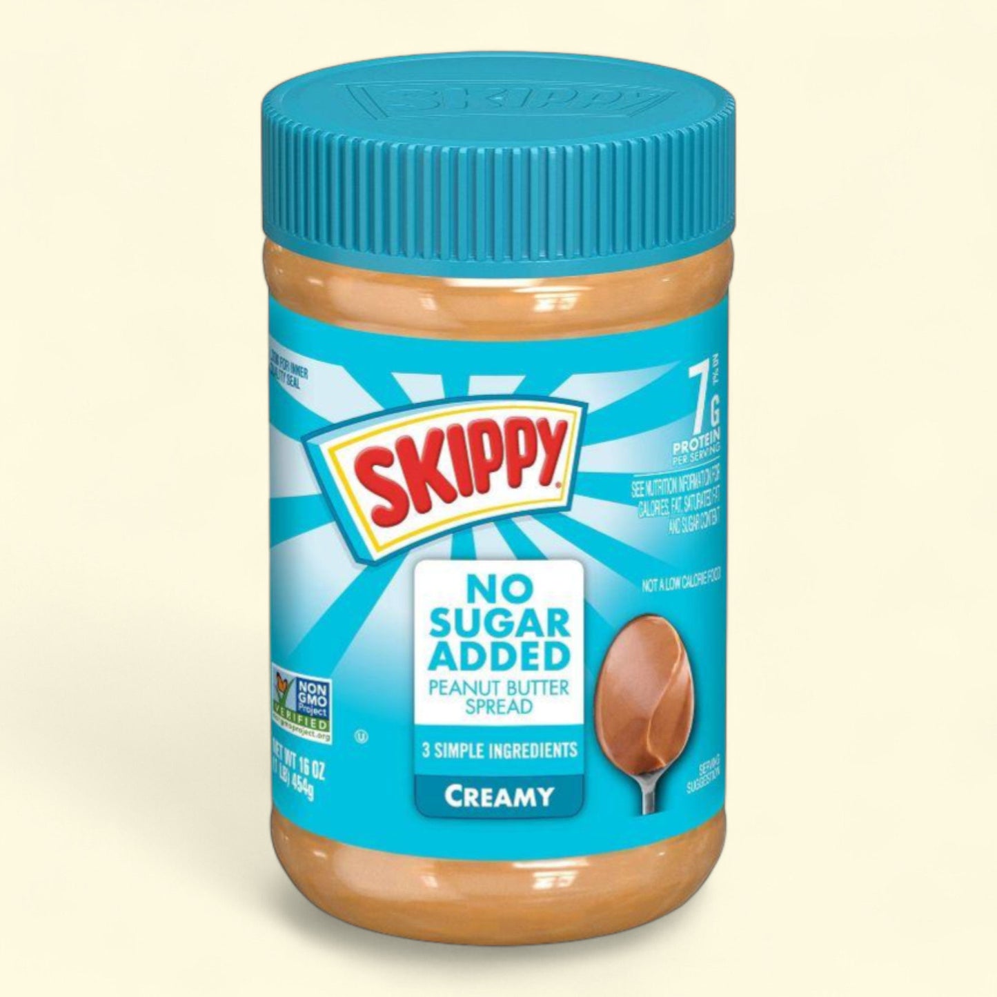 Skippy Creamy Peanut Butter Spread, No Sugar Added, 16 oz