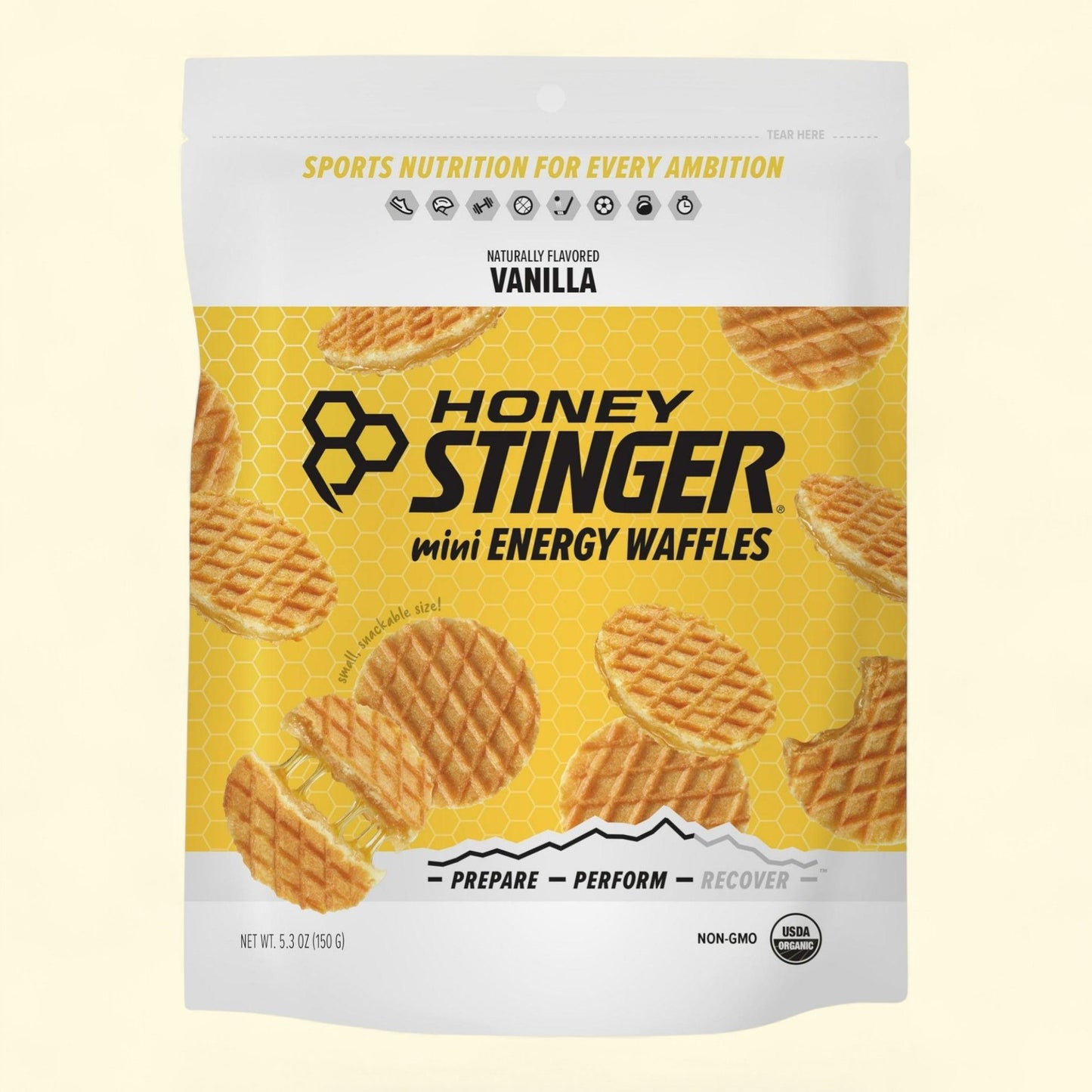 Honey Stinger Organic Waffle Snack, Vanilla Mini Waffle, 5.3 oz