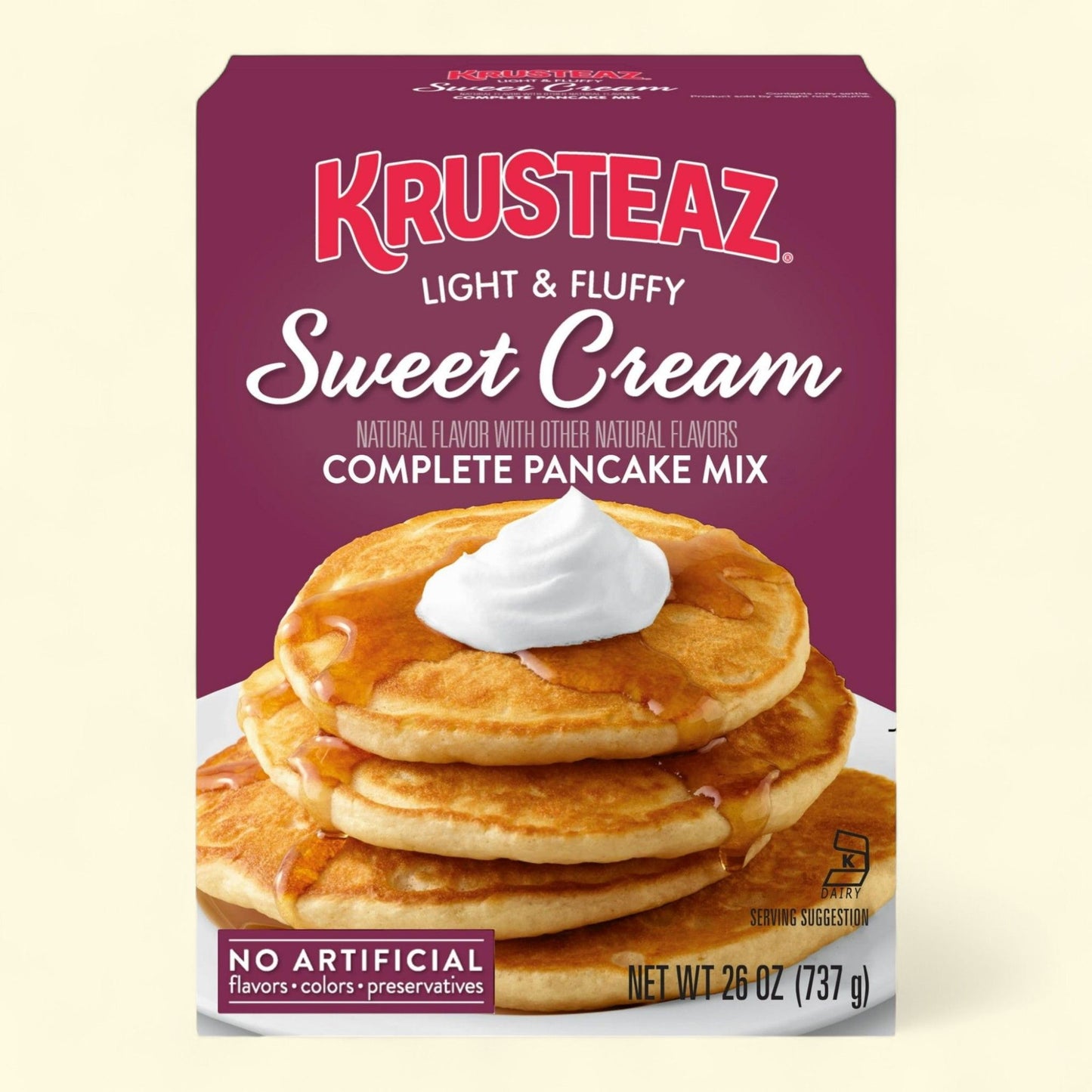 Krusteaz Pancake and Waffle Mix, Sweet Cream, 26 oz