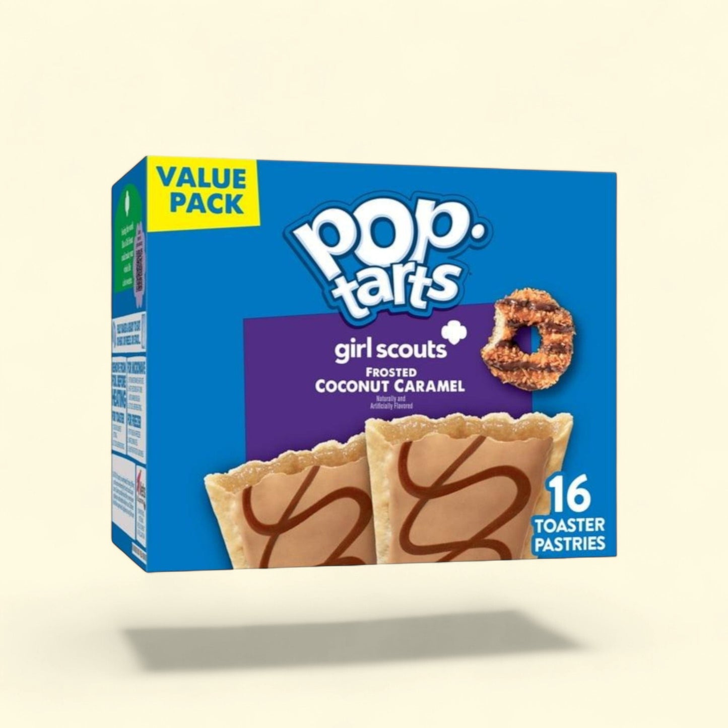 Pop-Tarts Frosted Coconut Caramel Toaster Pastries, 27 oz, 16 count — authentic US product shipped worldwide by Treatspree