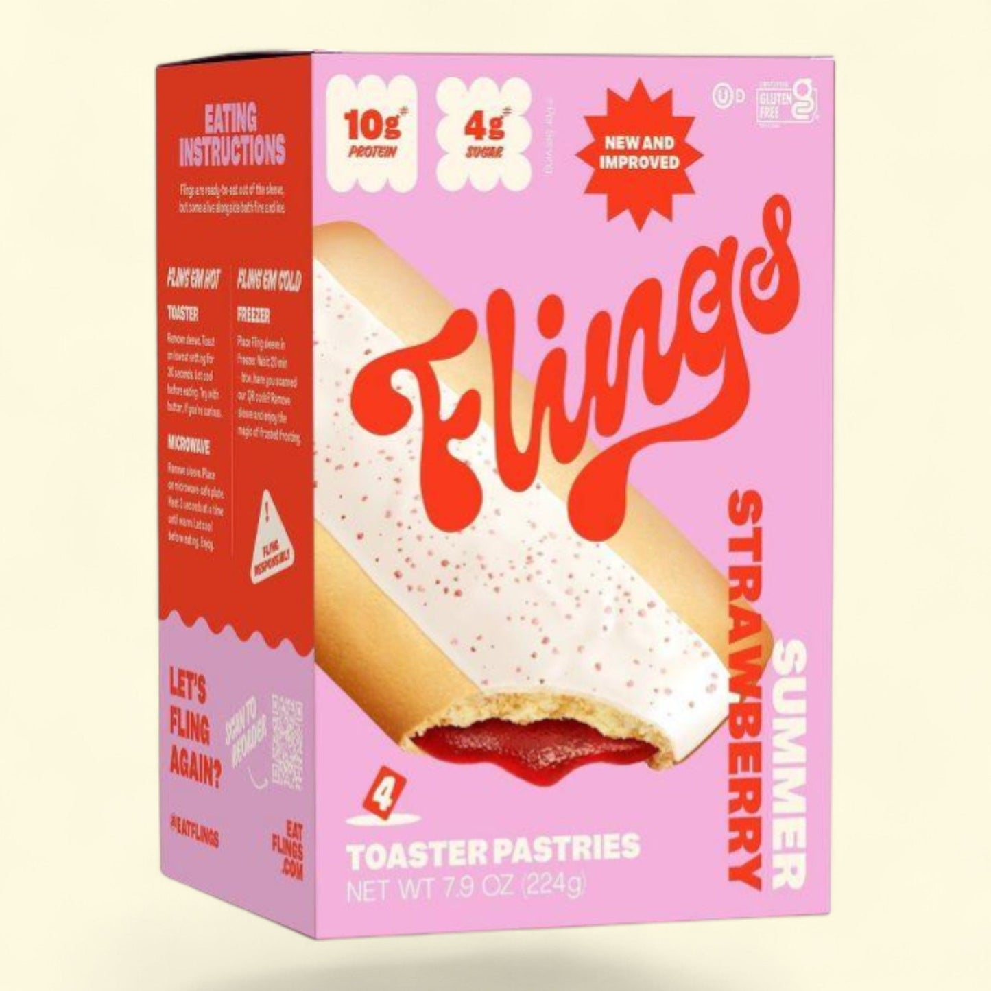 Flings Toaster Pastries, Strawberry, 8.3oz / 4ct