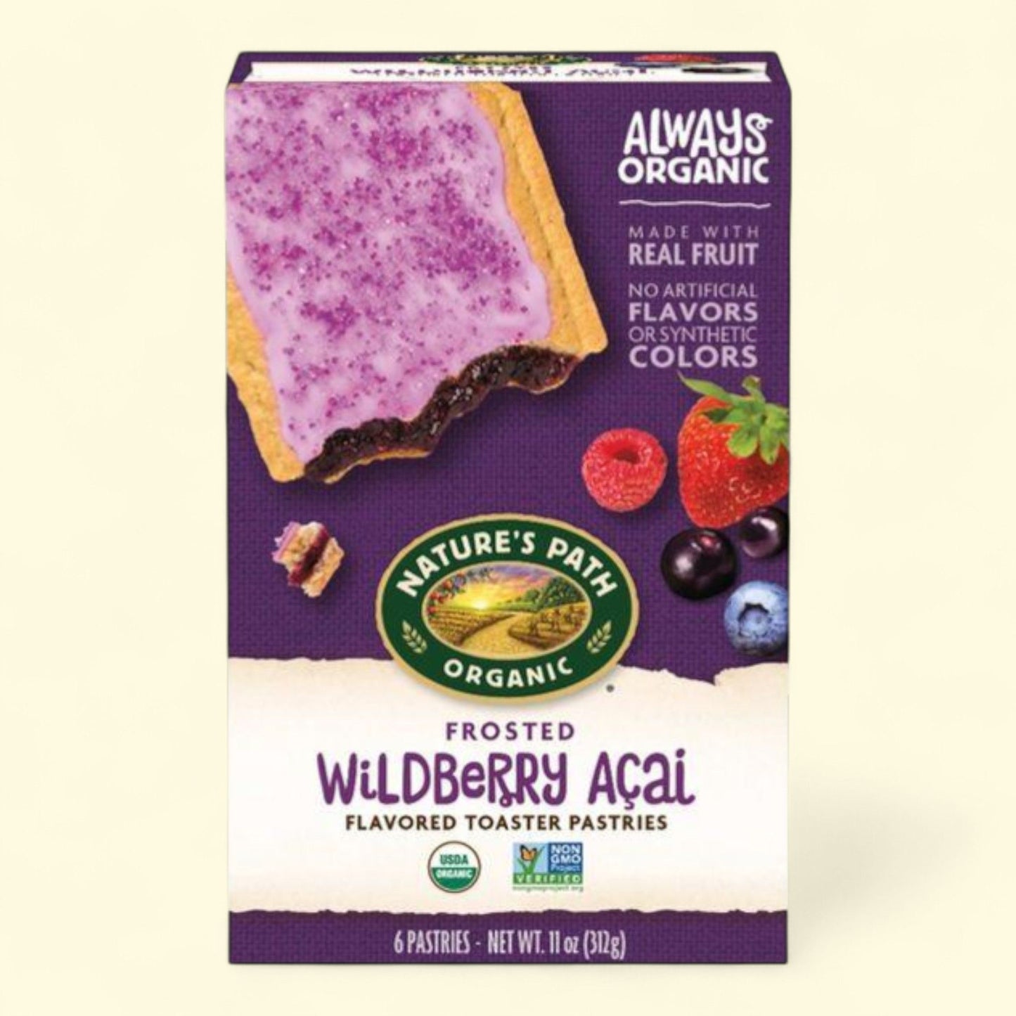 Nature's Path Organic Toaster Pastries Frosted Wildberry Acai, 6ct