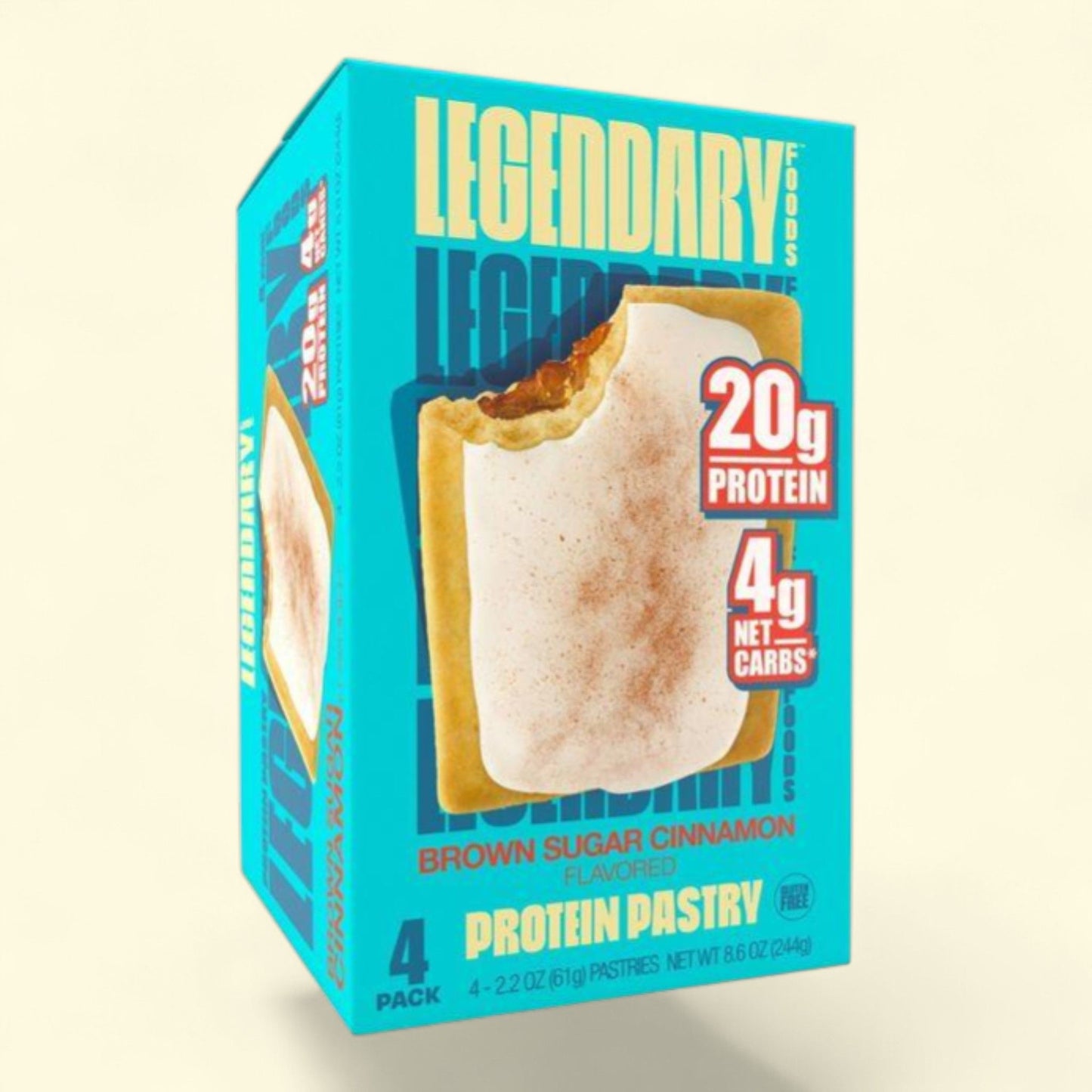 Legendary Foods Protein Pastry, Brown Sugar Cinnamon, 8.6oz/4ct