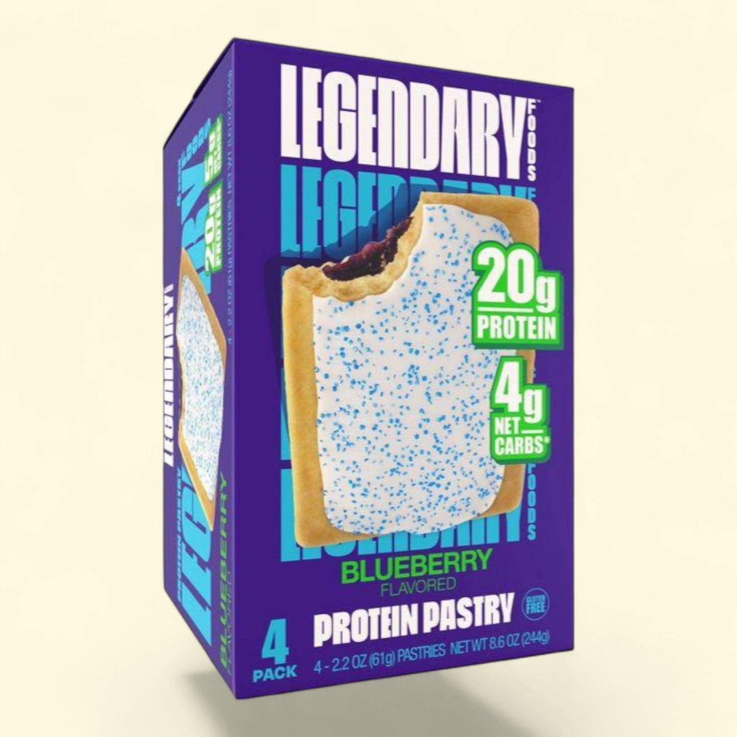 Legendary Foods Protein Pastry, Blueberry, 8.6oz/4ct