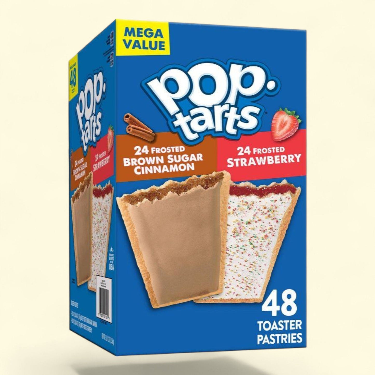 Pop-Tarts Toaster Pastries, Frosted Strawberry, Brown Sugar and Cinnamon - 81.2oz/48ct