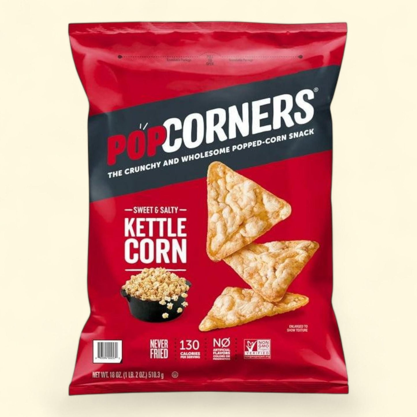 PopCorners Kettle Corn Popped-Corn Snack, 18 oz.