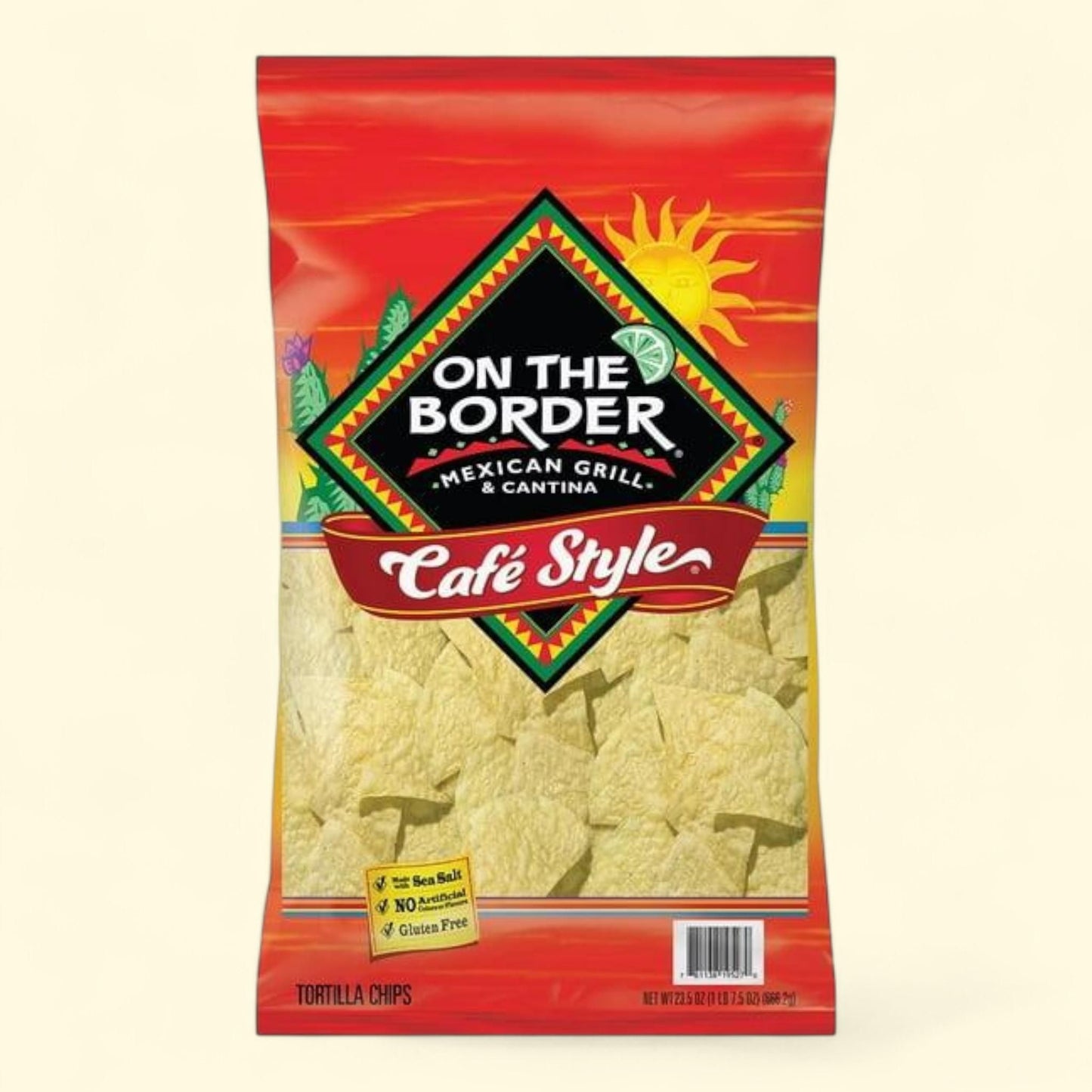 On The Border Cafe Tortilla Chips, 23.5 oz.