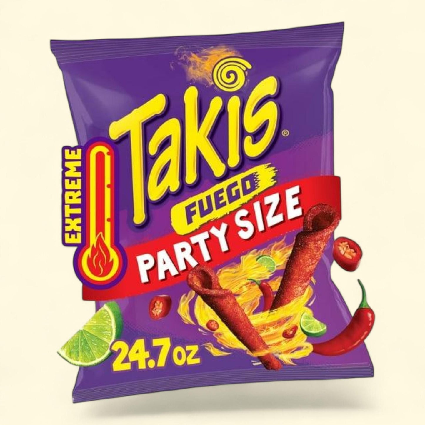 Takis Fuego Rolled Tortilla Chips, Party Size, 24.7 oz.