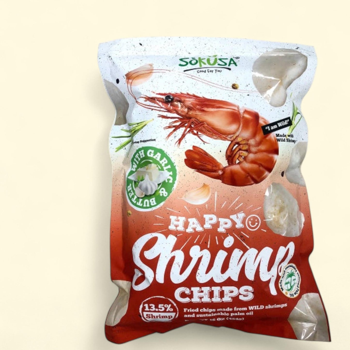 Shrimp Chips, Garlic and Butter, 16 oz 2-pack