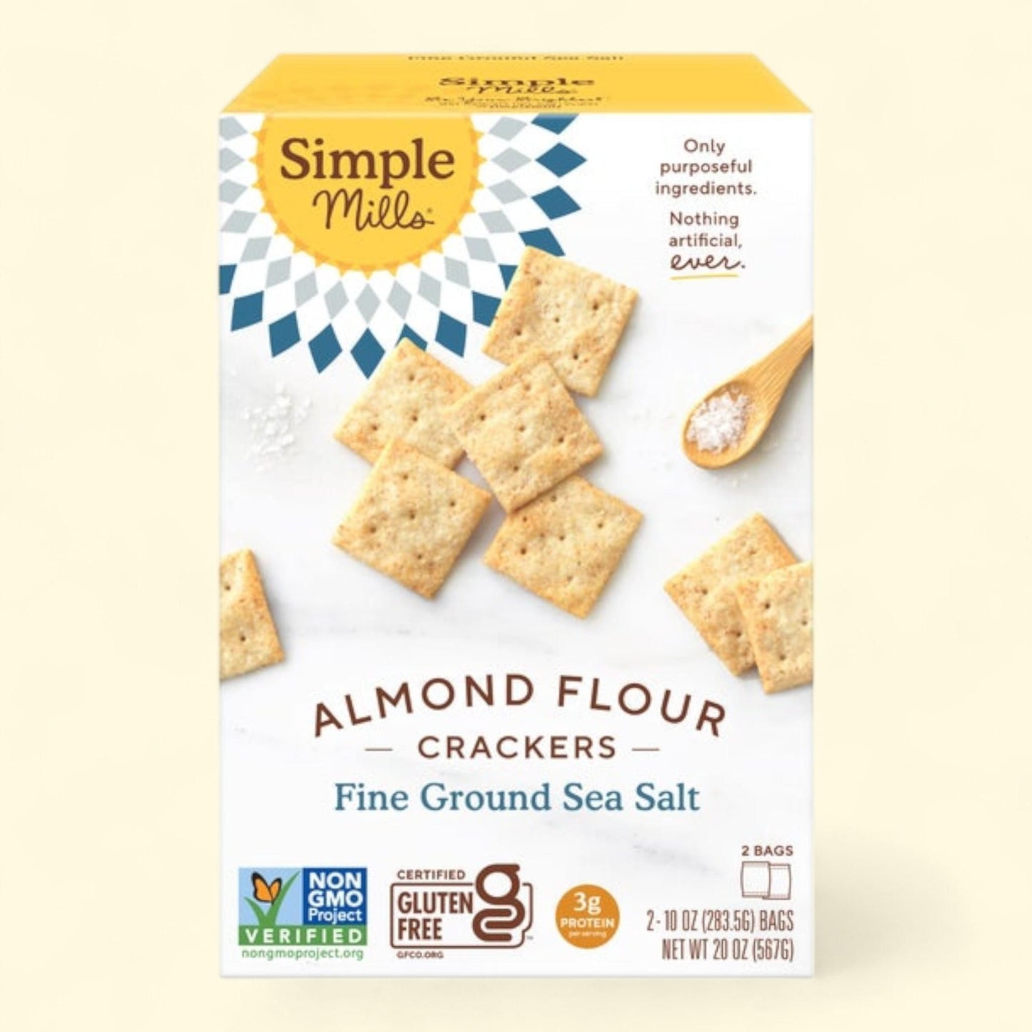 Simple Mills Almond Flour Sea Salt Crackers, 10 oz, 2-count