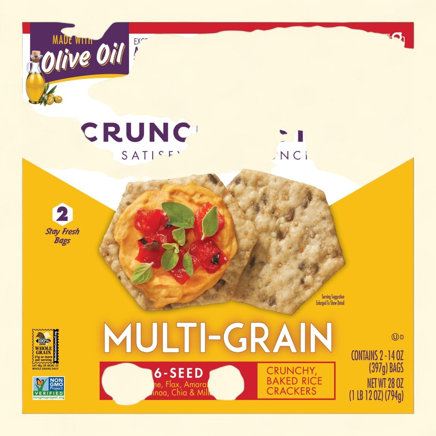 Crunchmaster 6-Seed Multi-Grain Crackers, 28 oz