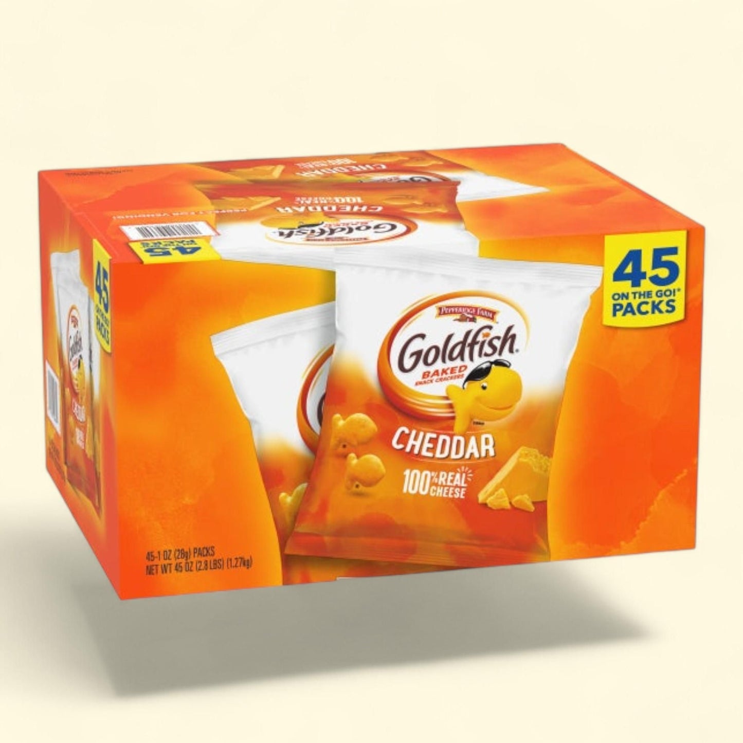 Goldfish Baked Snack Crackers, Cheddar, 1 oz, 45-count