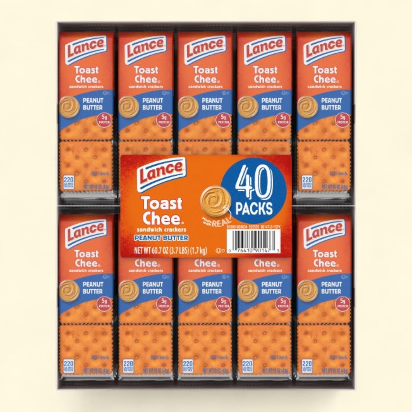 Lance Sandwich Crackers, Toastchee, 1.52 oz, 40-count