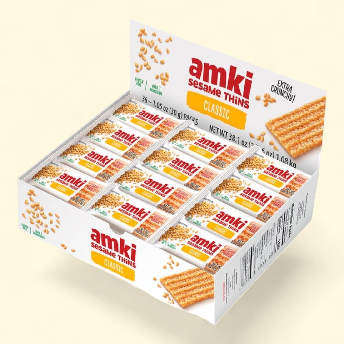 Amki Sesame Thins, 1.25 oz, 36-count