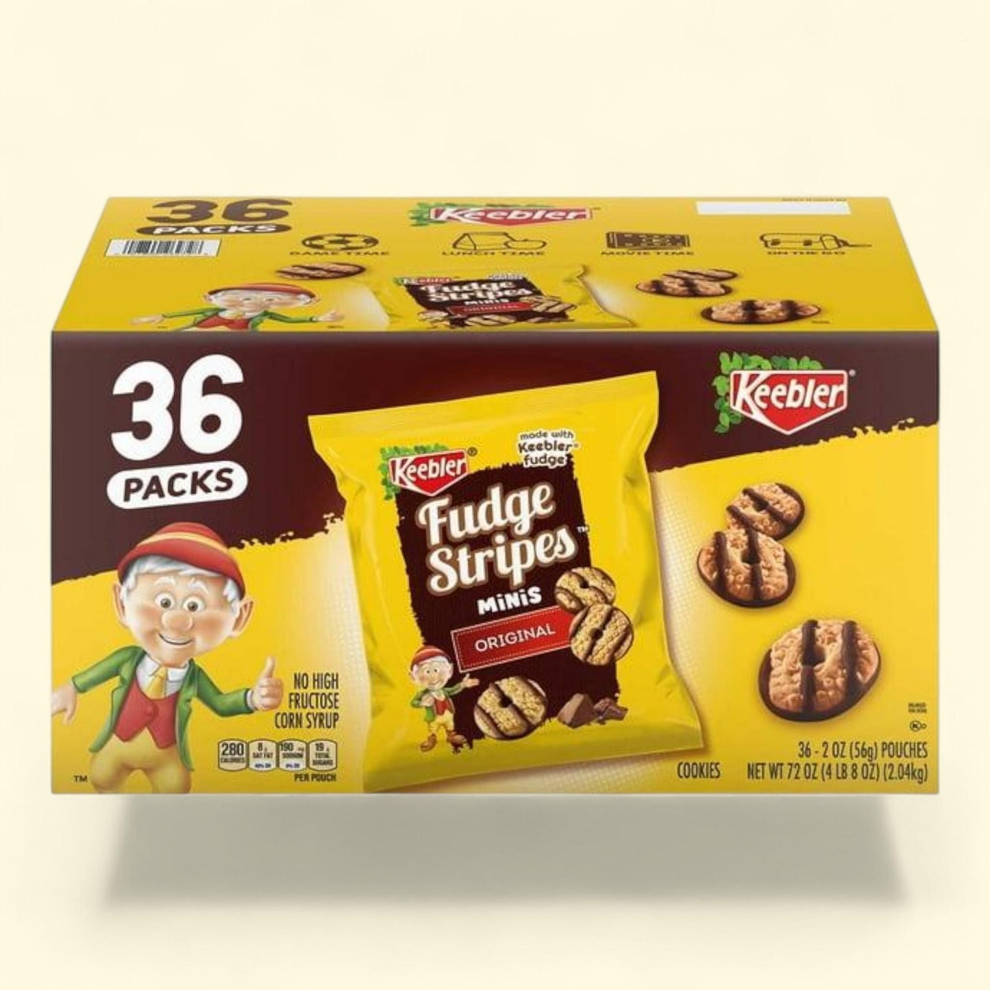 Keebler Mini Fudge Stripe Cookies, 2 oz., 36 ct.