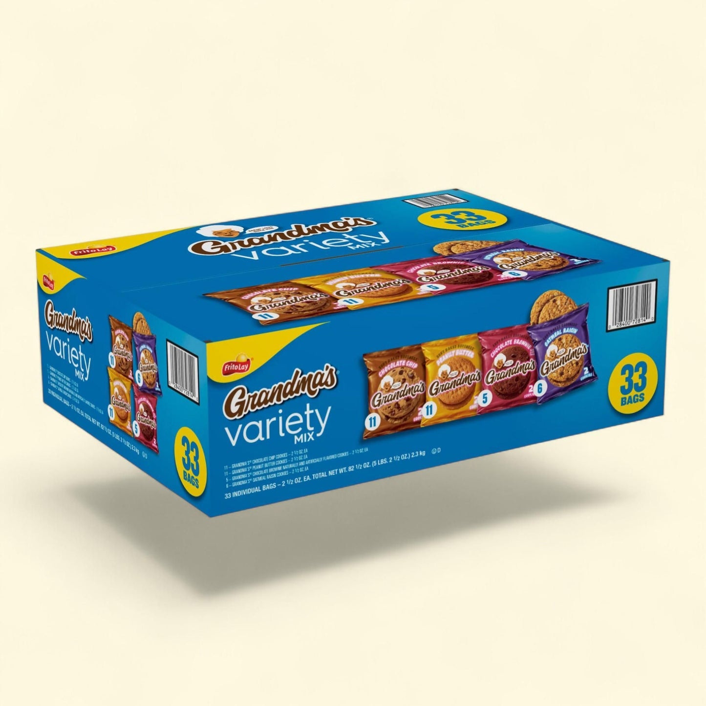 Grandma's Cookies, Variety Pack, 2.5 oz, 33-count