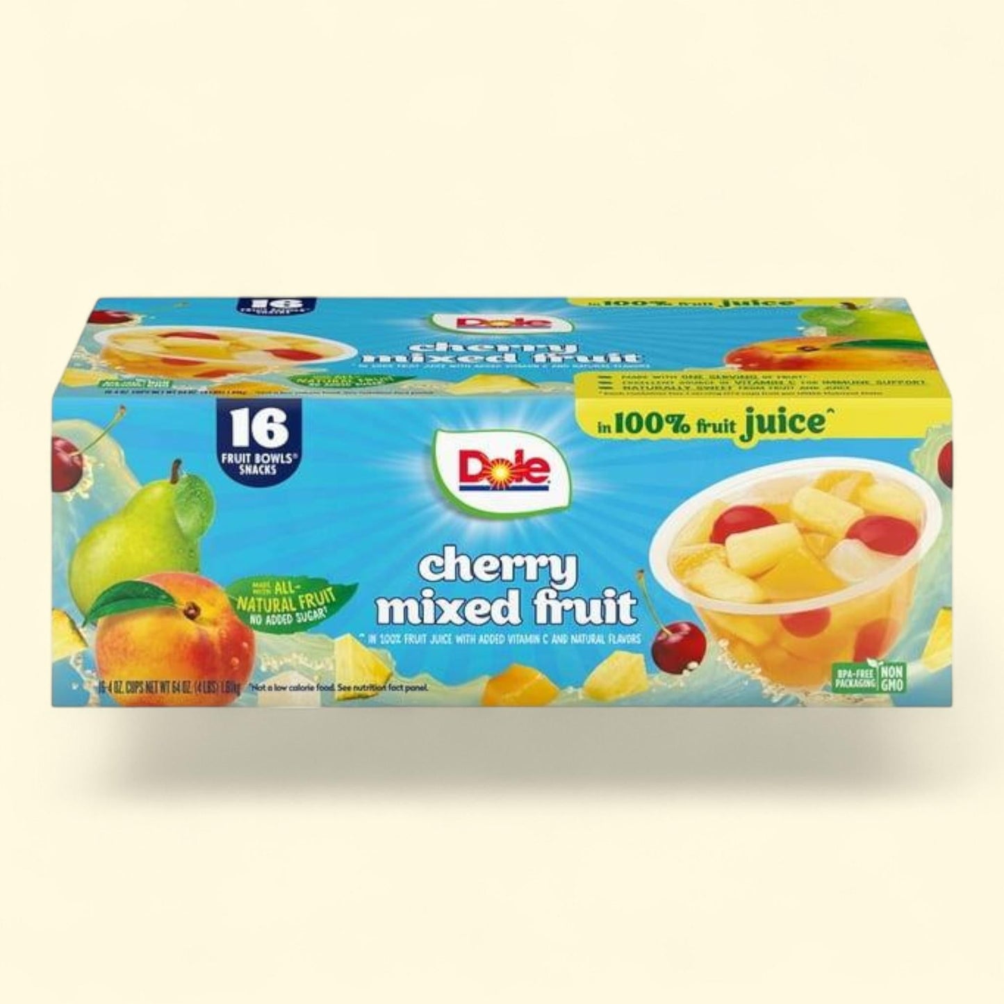 Dole Cherry Mixed Fruit Bowls, 4 oz., 16 pk. — authentic US product shipped worldwide by Treatspree