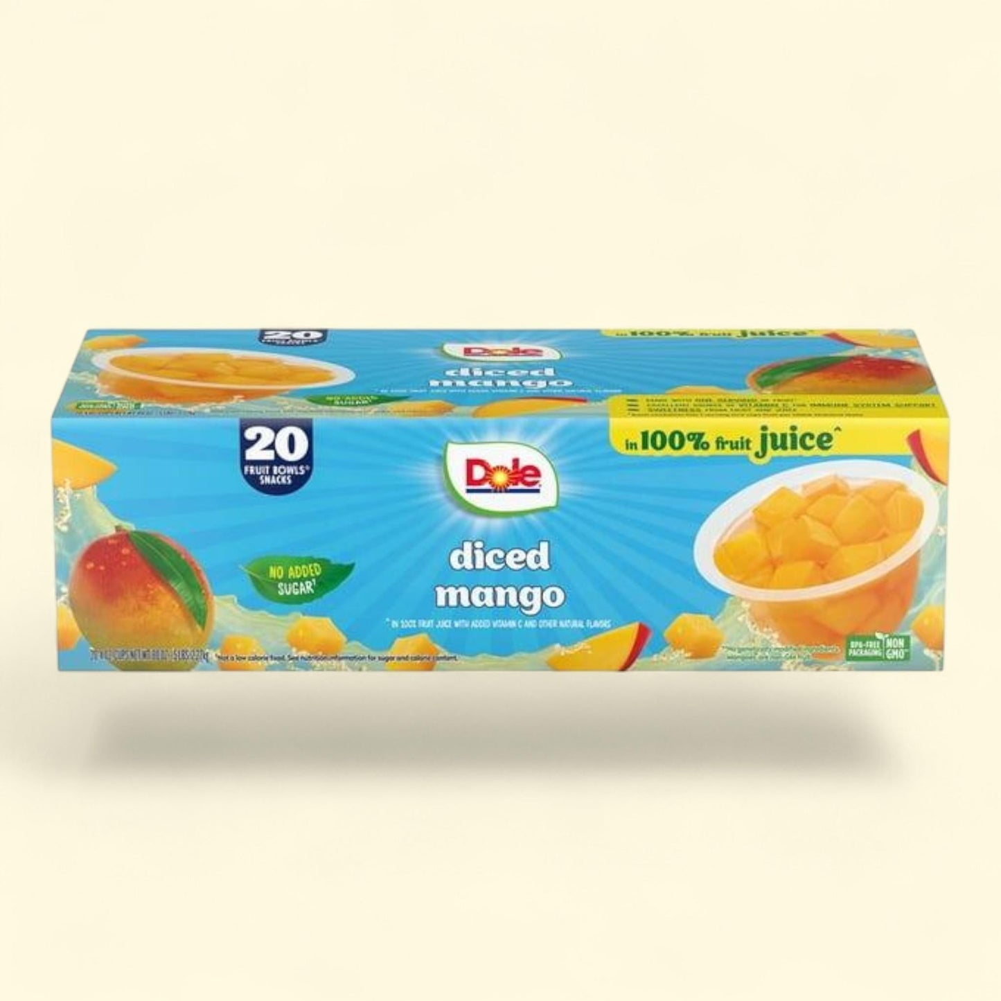 Dole Fruit Bowls Diced Mango, 4 oz., 20 pk.