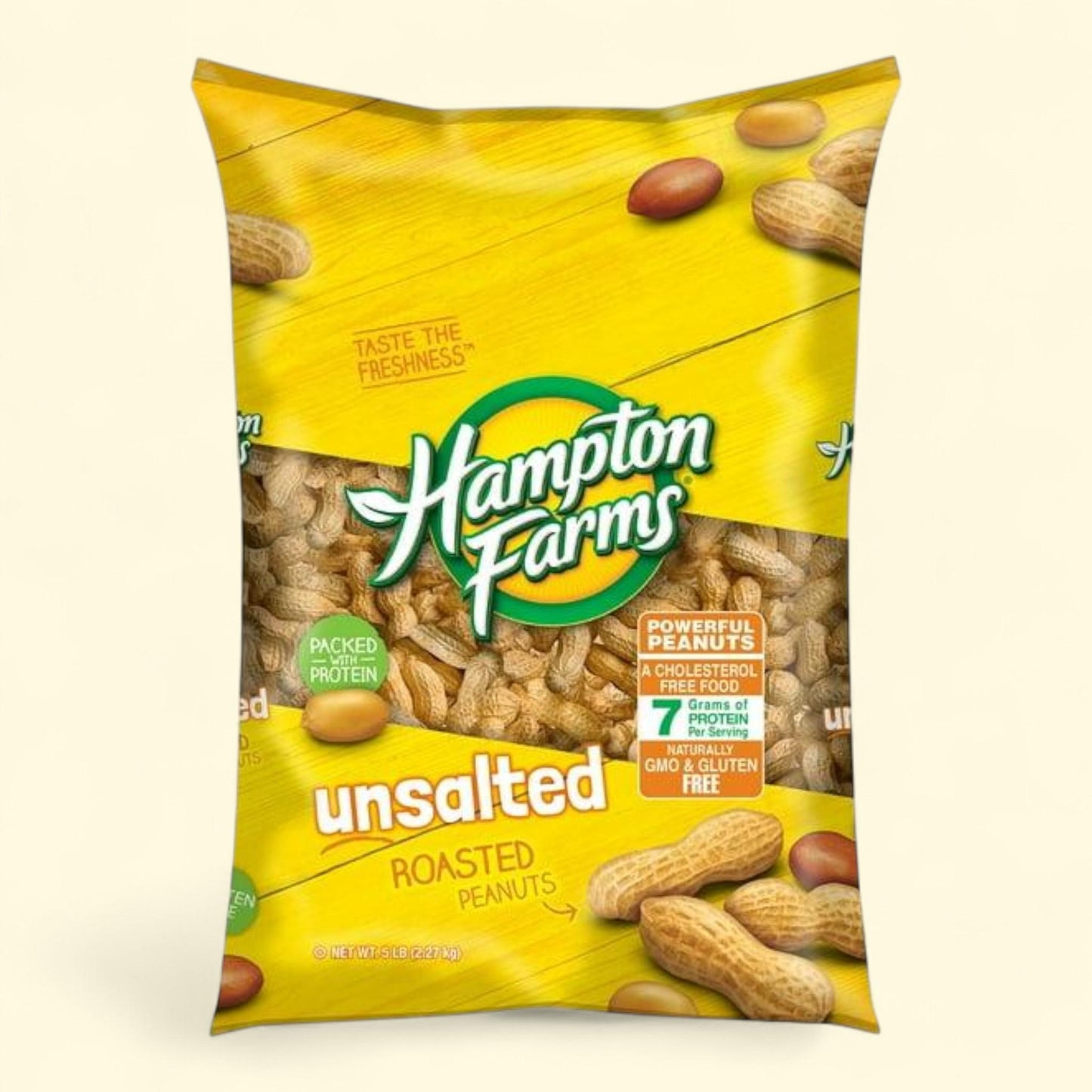 Hampton Farms Peanuts, Unsalted In-Shell, 5 lbs.