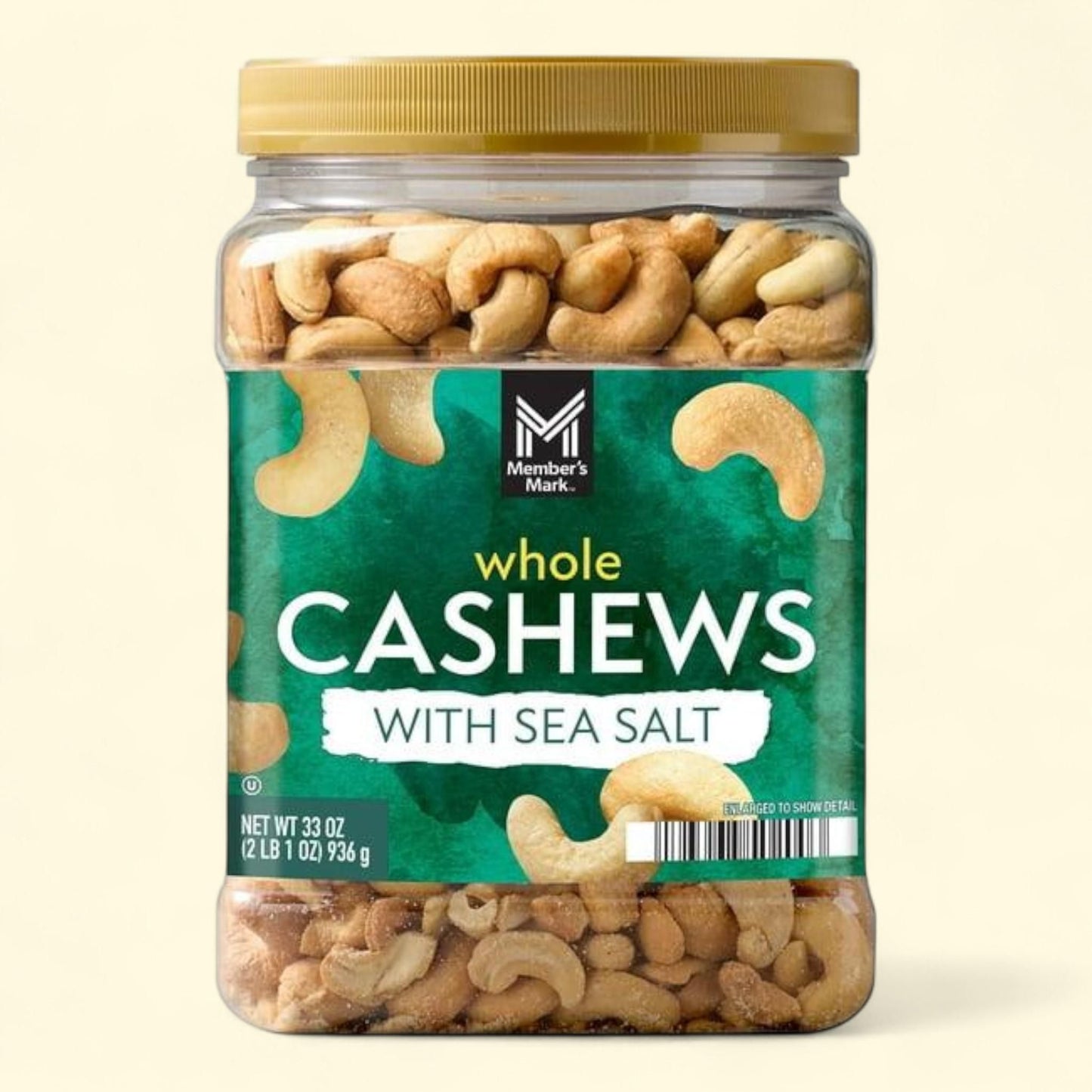 Member's Mark Roasted Whole Cashews, 33 oz.