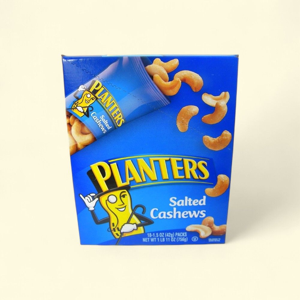 Planters Salted Cashews, 18 Count — authentic US product shipped worldwide by Treatspree