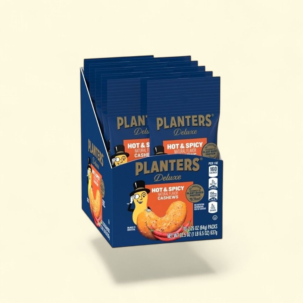 Planters Hot & Spicy Cashews, 10 x 2.25 oz Bags — authentic US product shipped worldwide by Treatspree