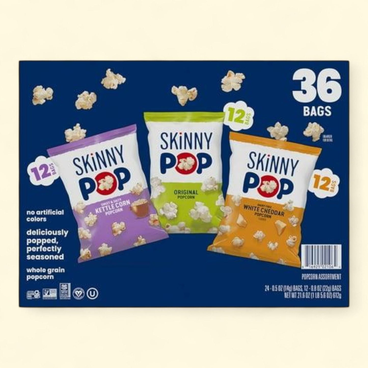 SkinnyPop Popcorn Variety Snack Pack, 0.5 oz., 36 pk.