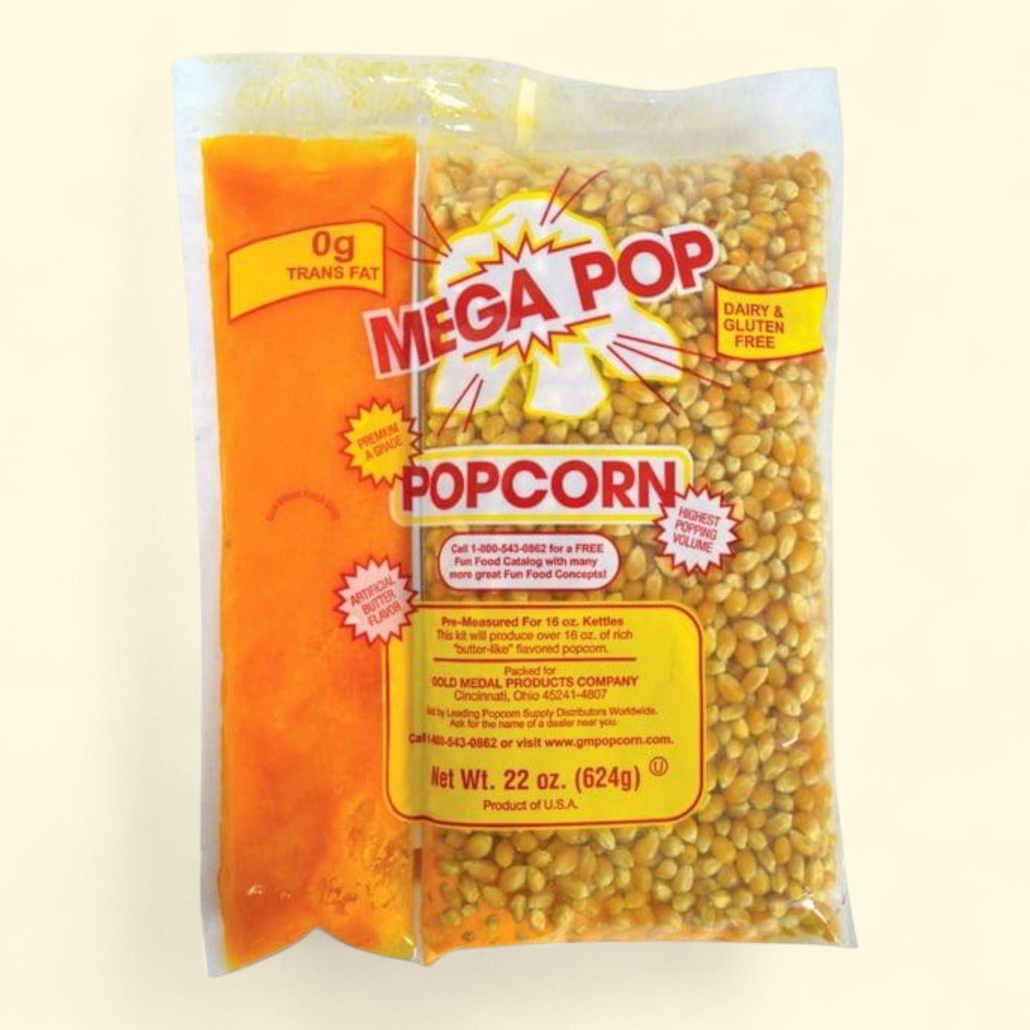 Gold Medal Mega Pop Popcorn Kit, 22 oz.