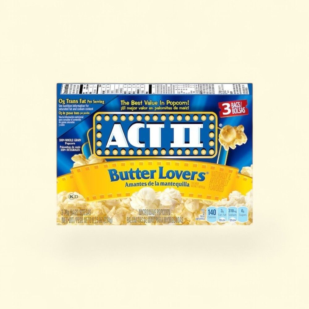 ACT II Butter Lovers Microwave Popcorn, 3-Count Pack — authentic US product shipped worldwide by Treatspree