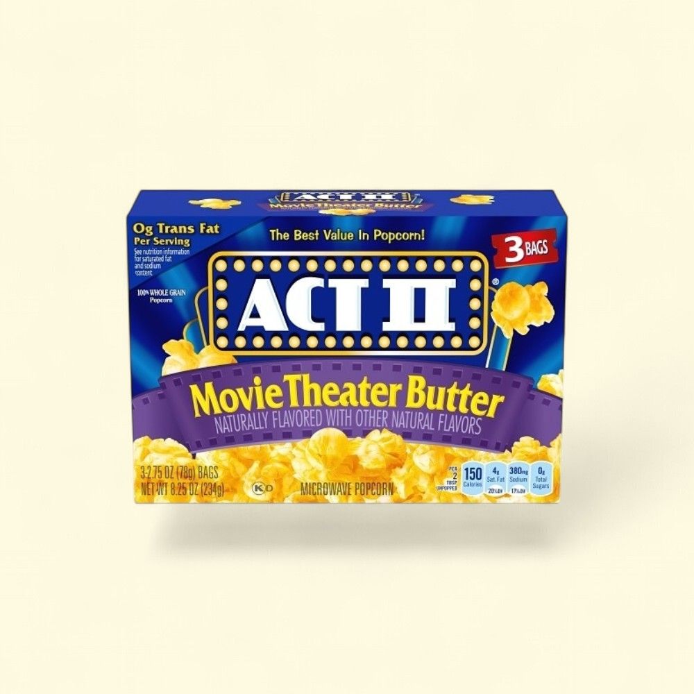 ACT II Movie Theater Butter Microwave Popcorn, 3-Count Box — authentic US product shipped worldwide by Treatspree