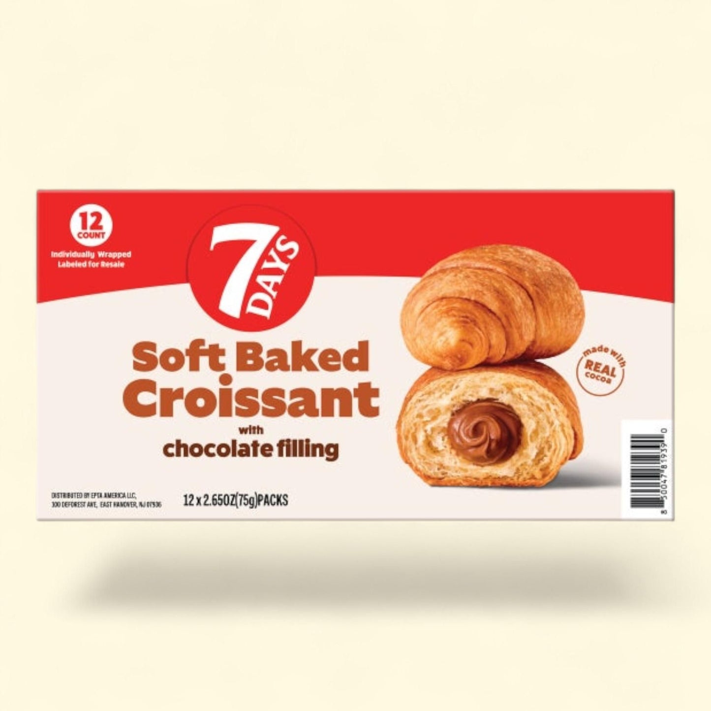 7Days Croissant, Chocolate Filling, 2.65 oz, 12 count