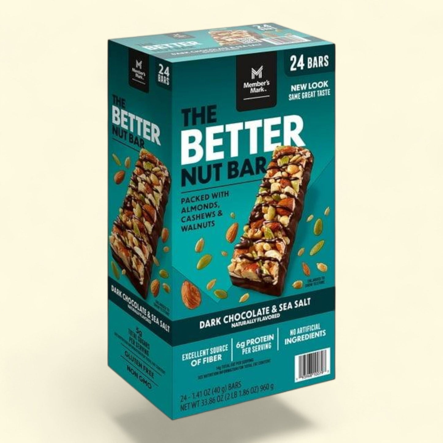 Member's Mark The Better Nut Bar, Dark Chocolate and Sea Salt, 24 ct.