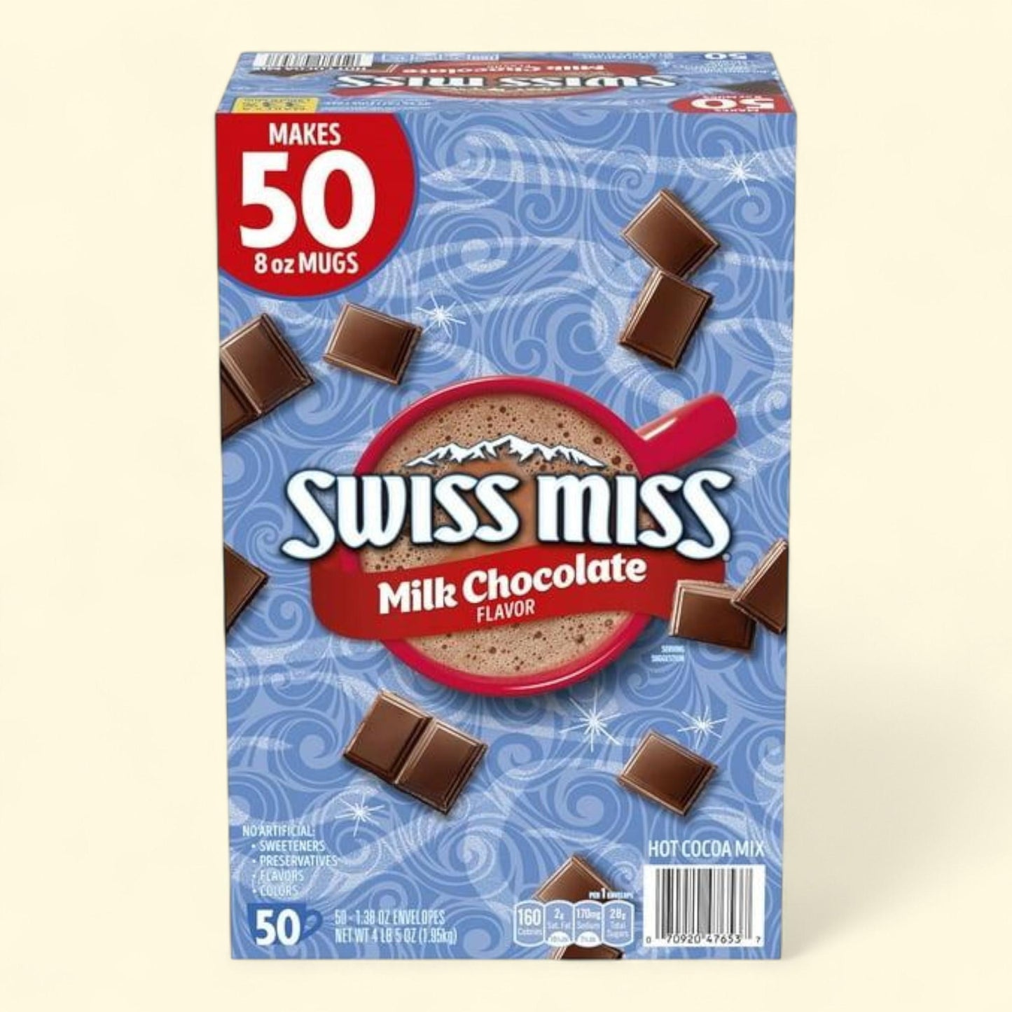 Sachets de préparation pour chocolat chaud au lait Swiss Miss, paquet de 50