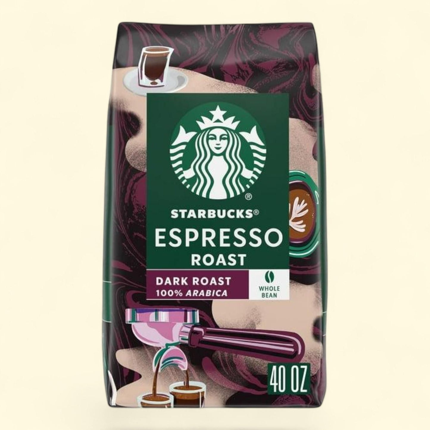 Starbucks Whole Bean Coffee, Espresso Roast Dark, 40 oz